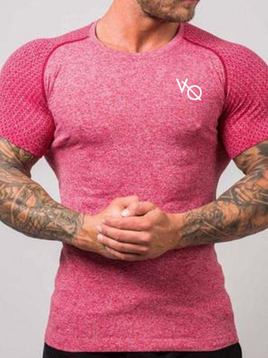 Men's Active Round Neck Short Sleeve T-Shirt.