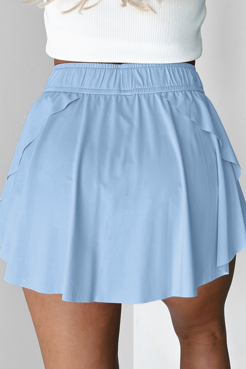 Athletic Drawstring High Waist Lined Active Skorts.