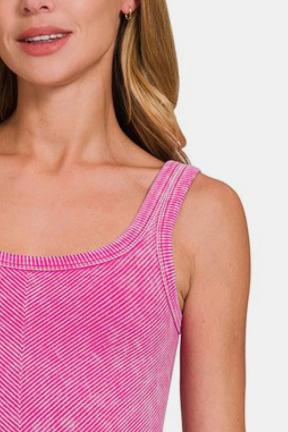 Zenana Ribbed Scoop Neck Tank.