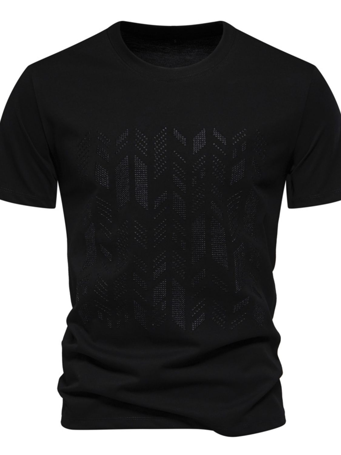 Men's Geometric Embroidered Tee - Elevate Your Style.