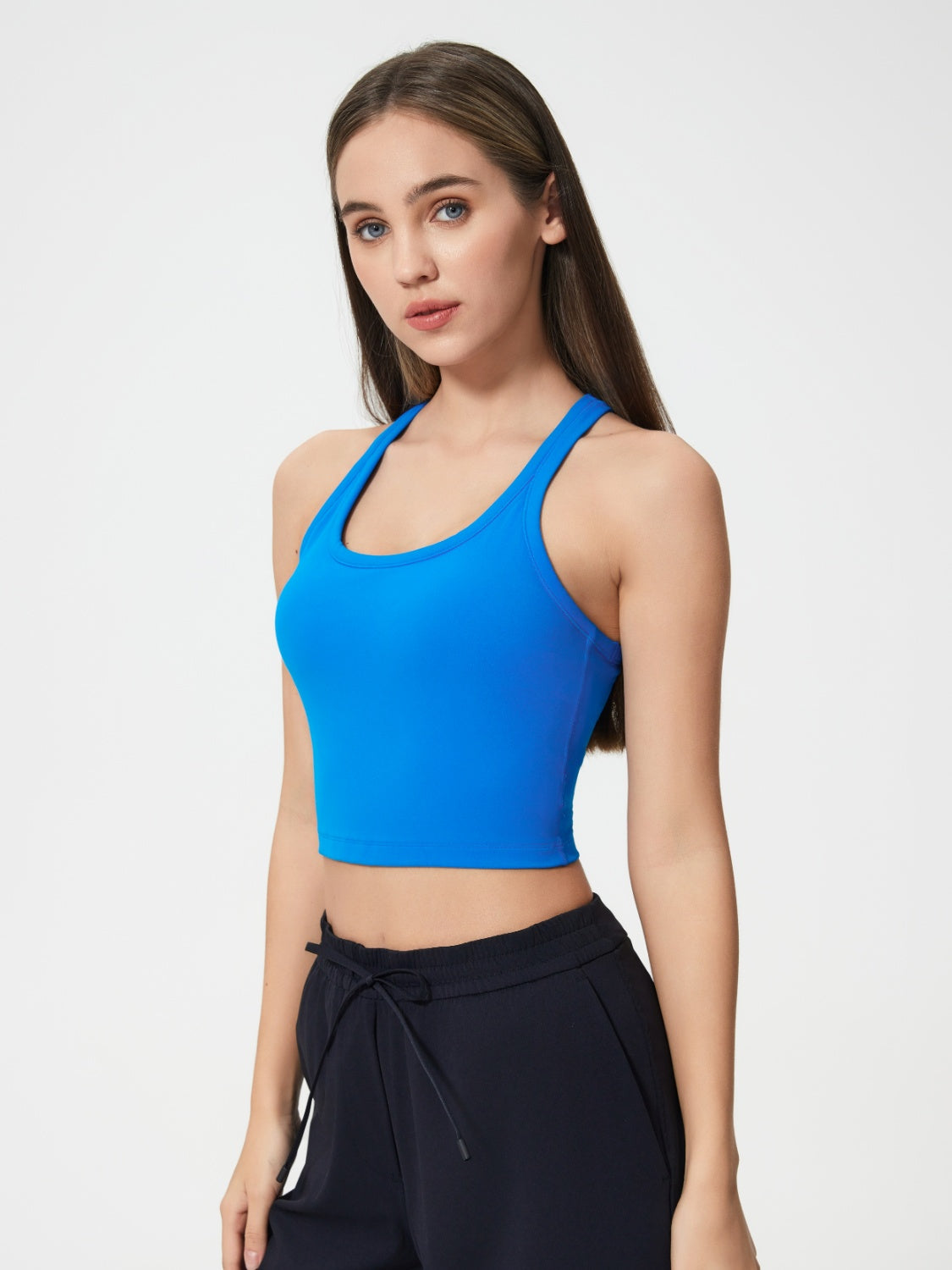 Millennia Scoop Neck Active Tank with Detachable Chest Pads.