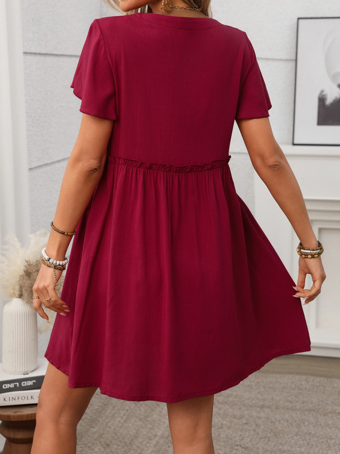 Flutter Sleeve Dress - Effortlessly Chic.