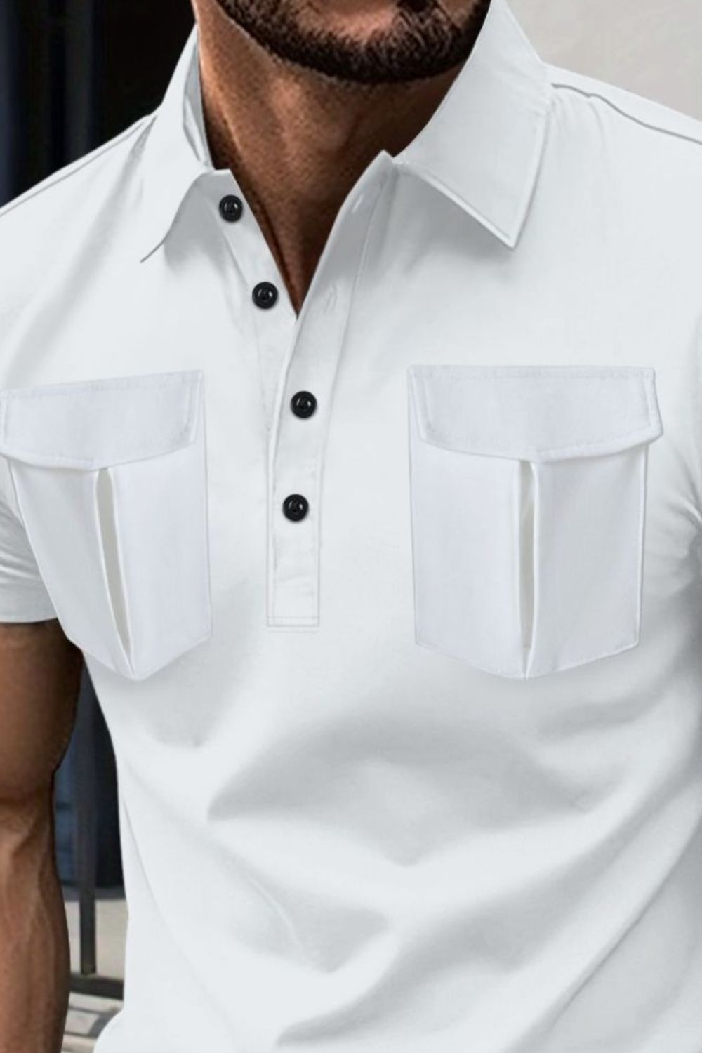 Men's Full Size Collared Short Sleeve Polo Plus Size.