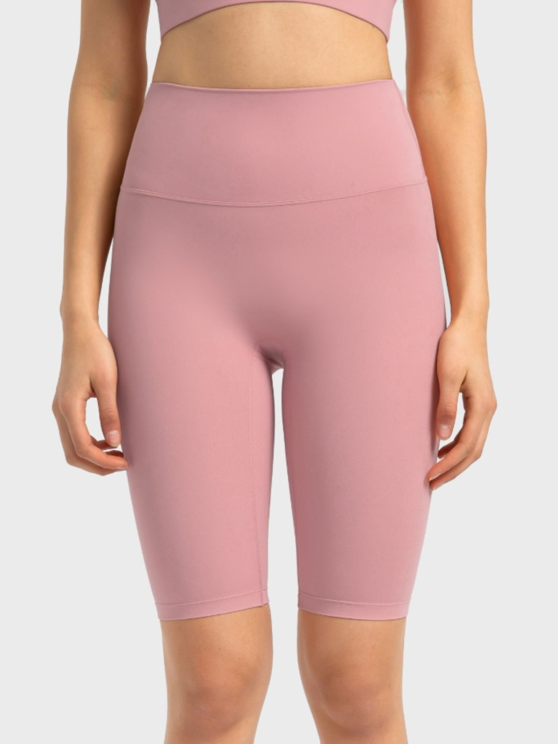 Millennia High Rise Wide Waistband Active Shorts.