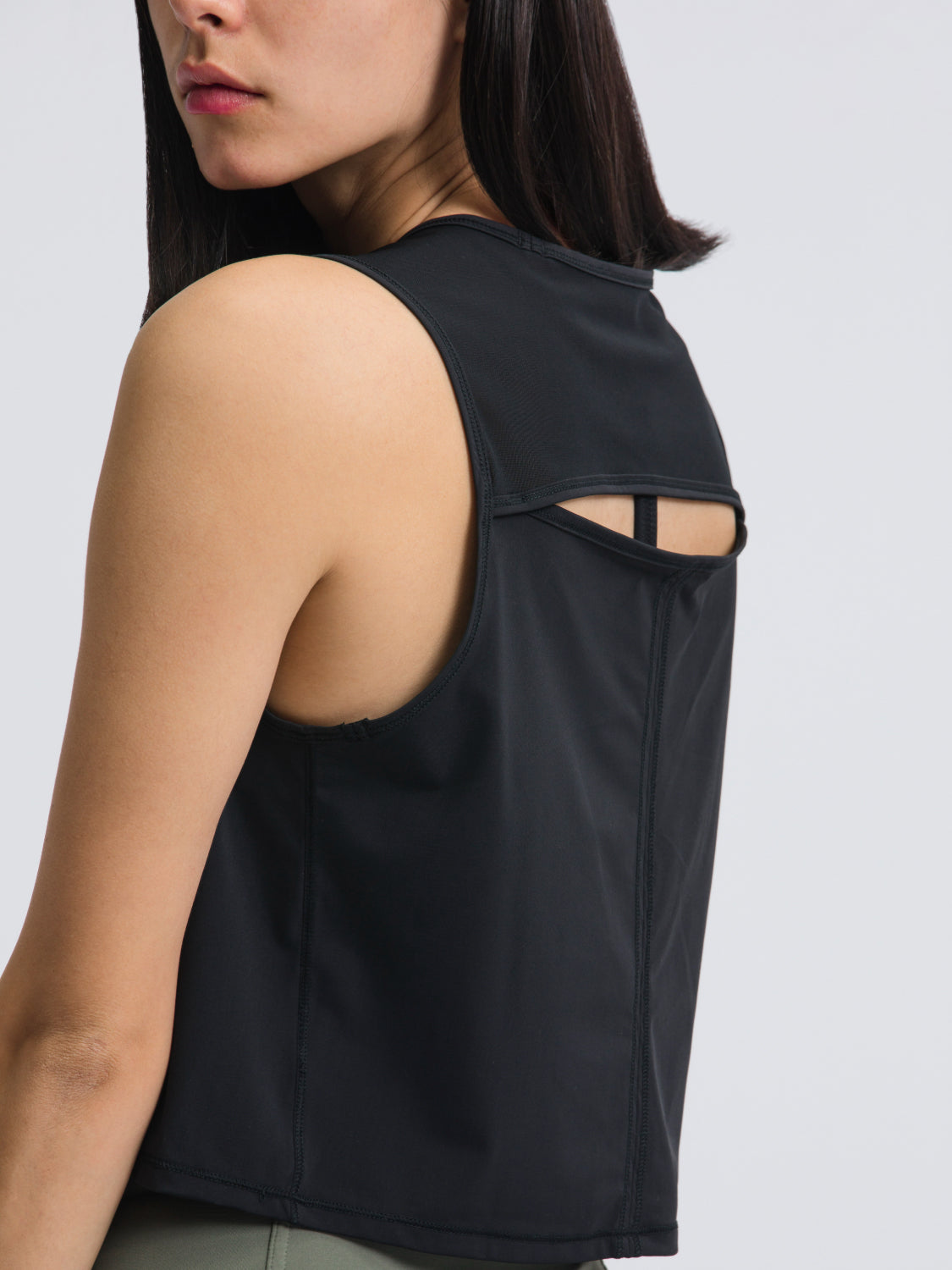 Millennia Round Neck Cropped Active Tank.