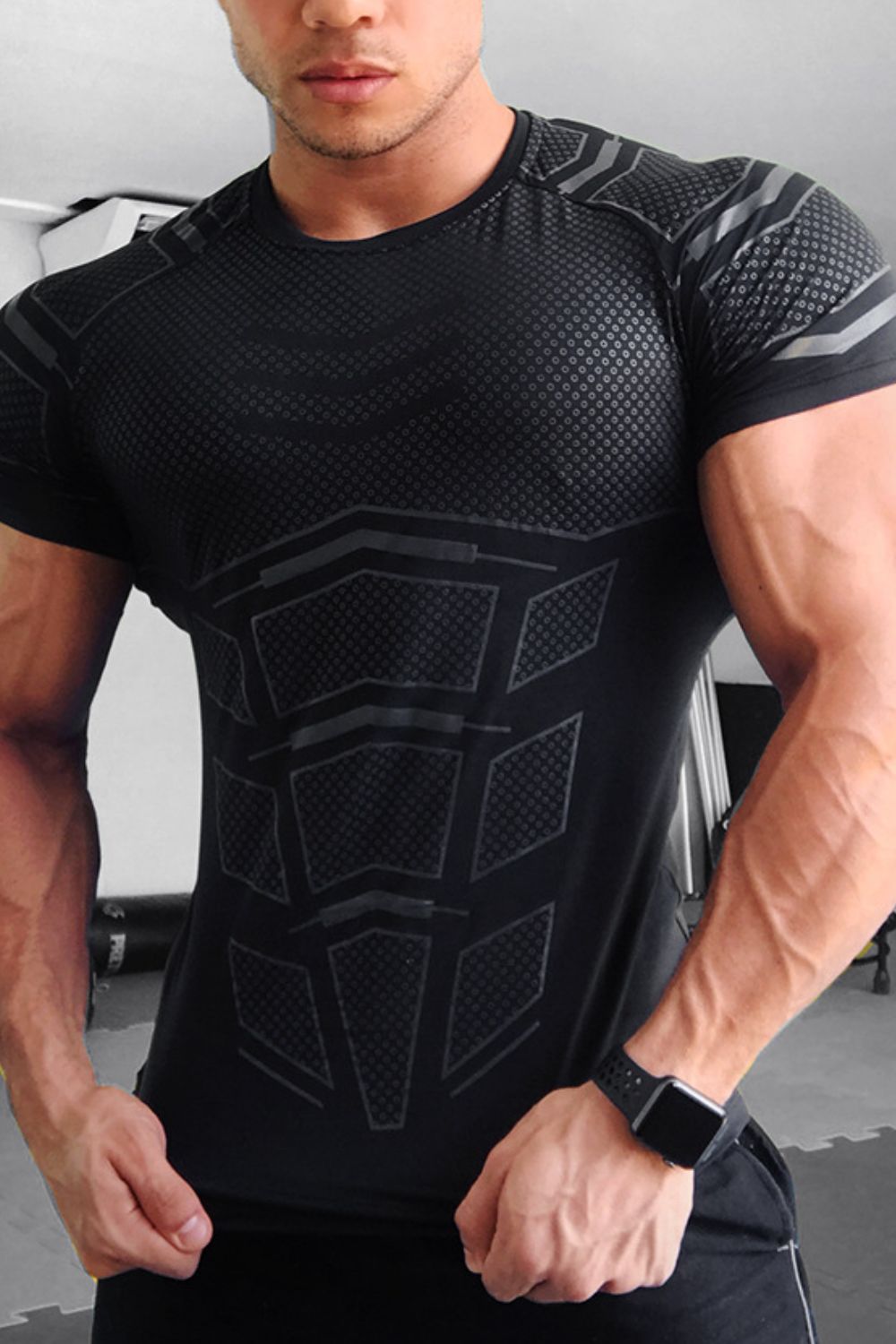 Men's Workout Round Neck Short Sleeve T-Shirt.