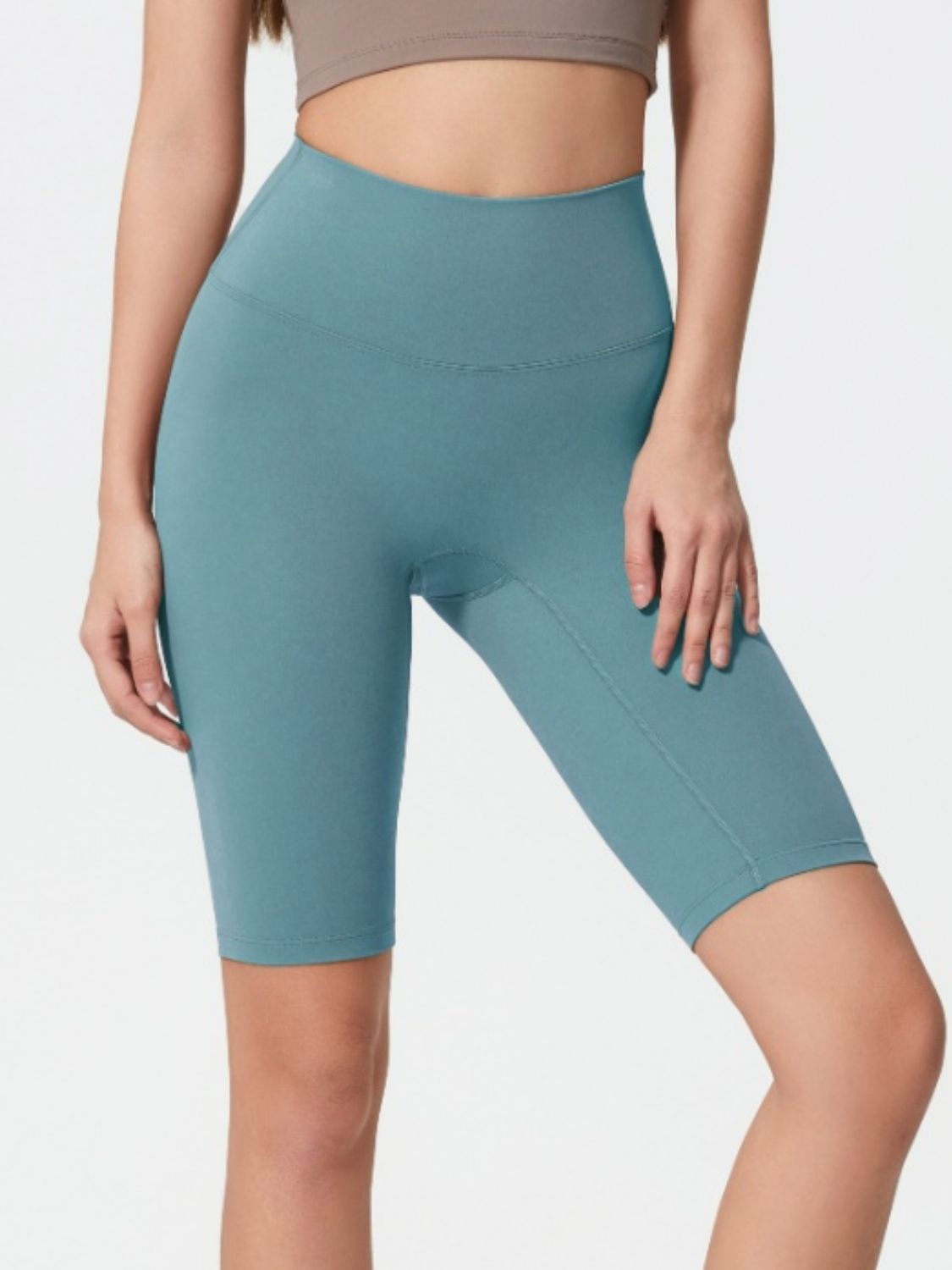 Millennia High Rise Wide Waistband Active Shorts.