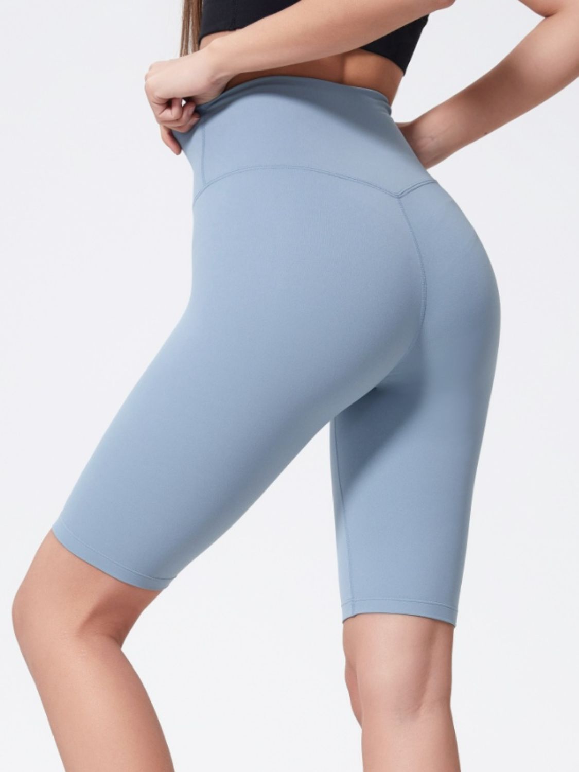 Millennia High Rise Wide Waistband Active Shorts.