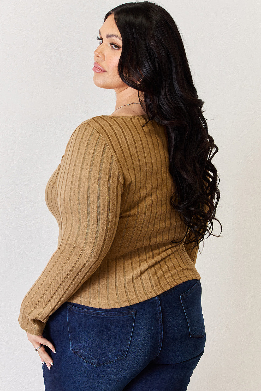 Basic Bae Full Size Ribbed Long Sleeve T-Shirt.