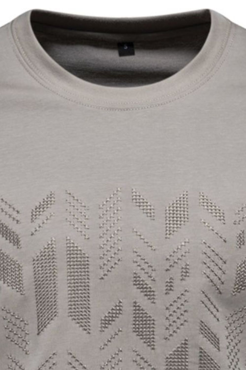 Men's Geometric Embroidered Tee - Elevate Your Style.