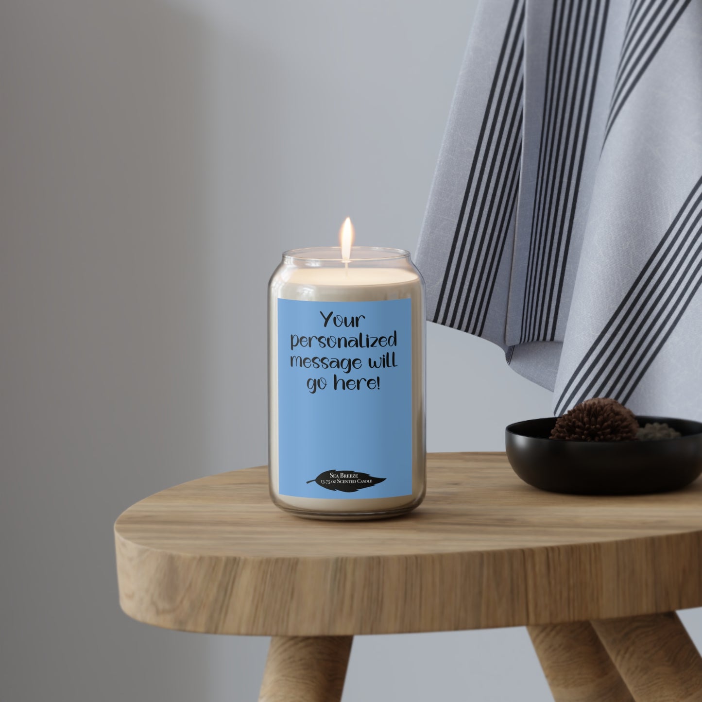 Large Personalized Scented Candle.