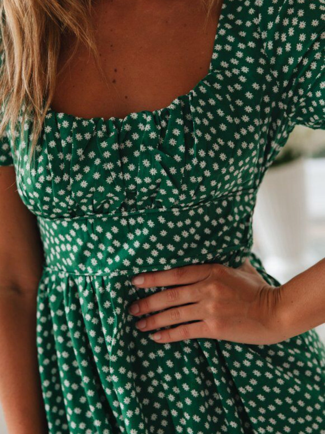 Chic Printed Midi Dress.
