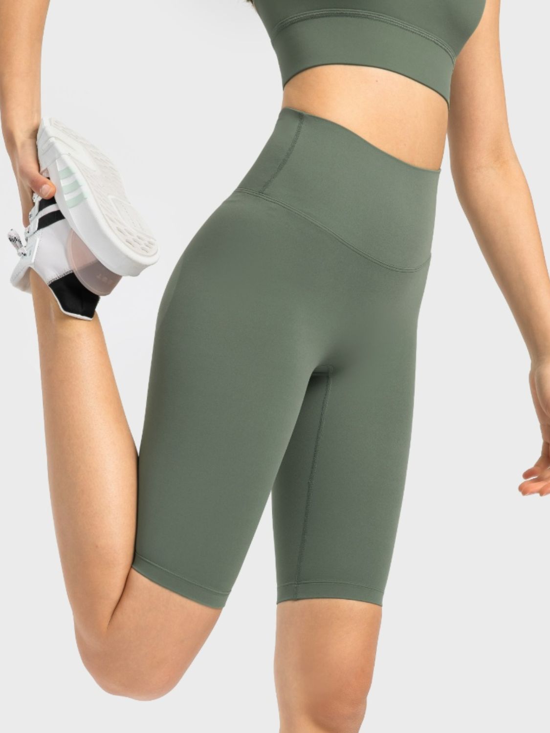 Millennia High Rise Wide Waistband Active Shorts.