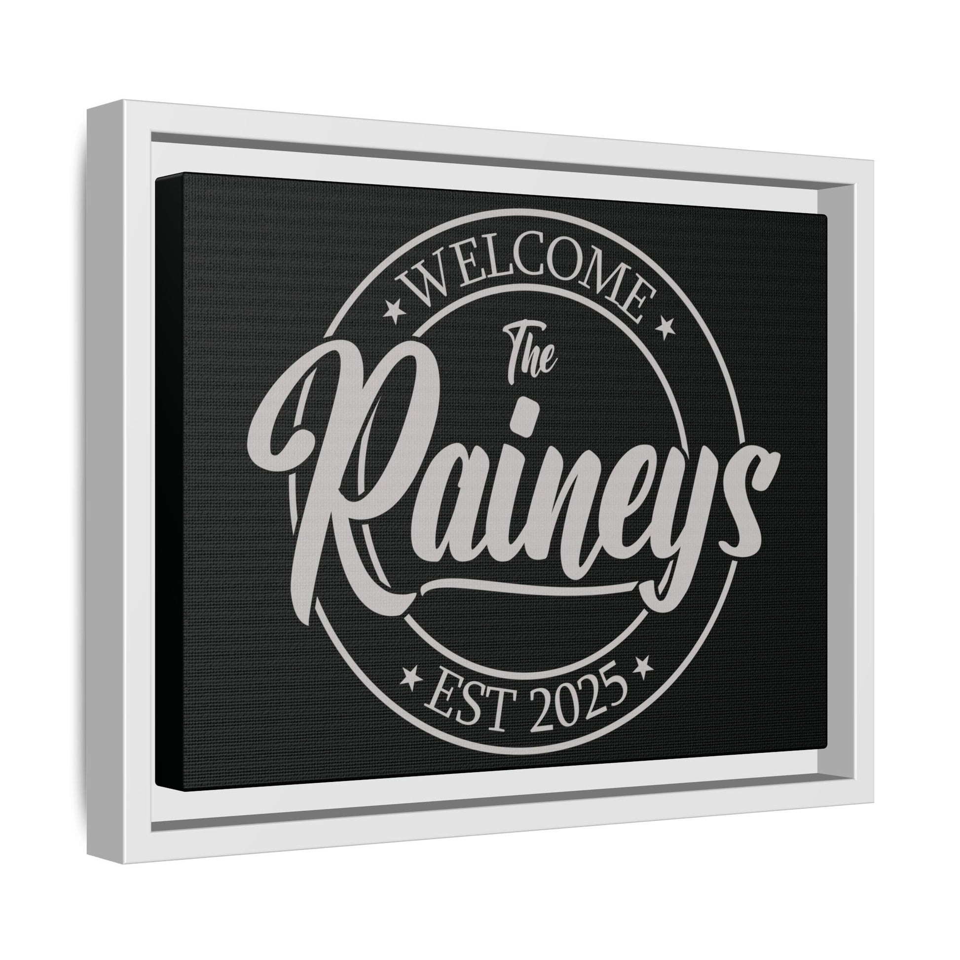 Canvas Wall Art - Personalized Welcome Art with Family Name and Year.