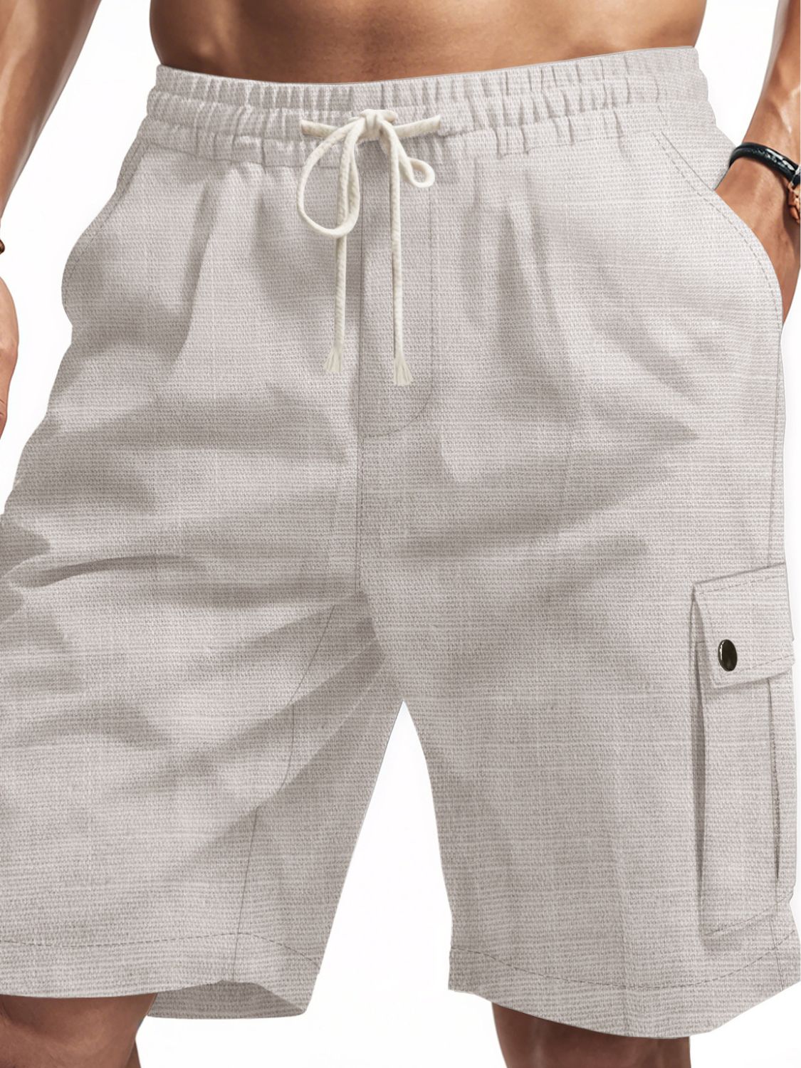 Men's Comfortable Drawstring Shorts with Pockets - Plus Size.
