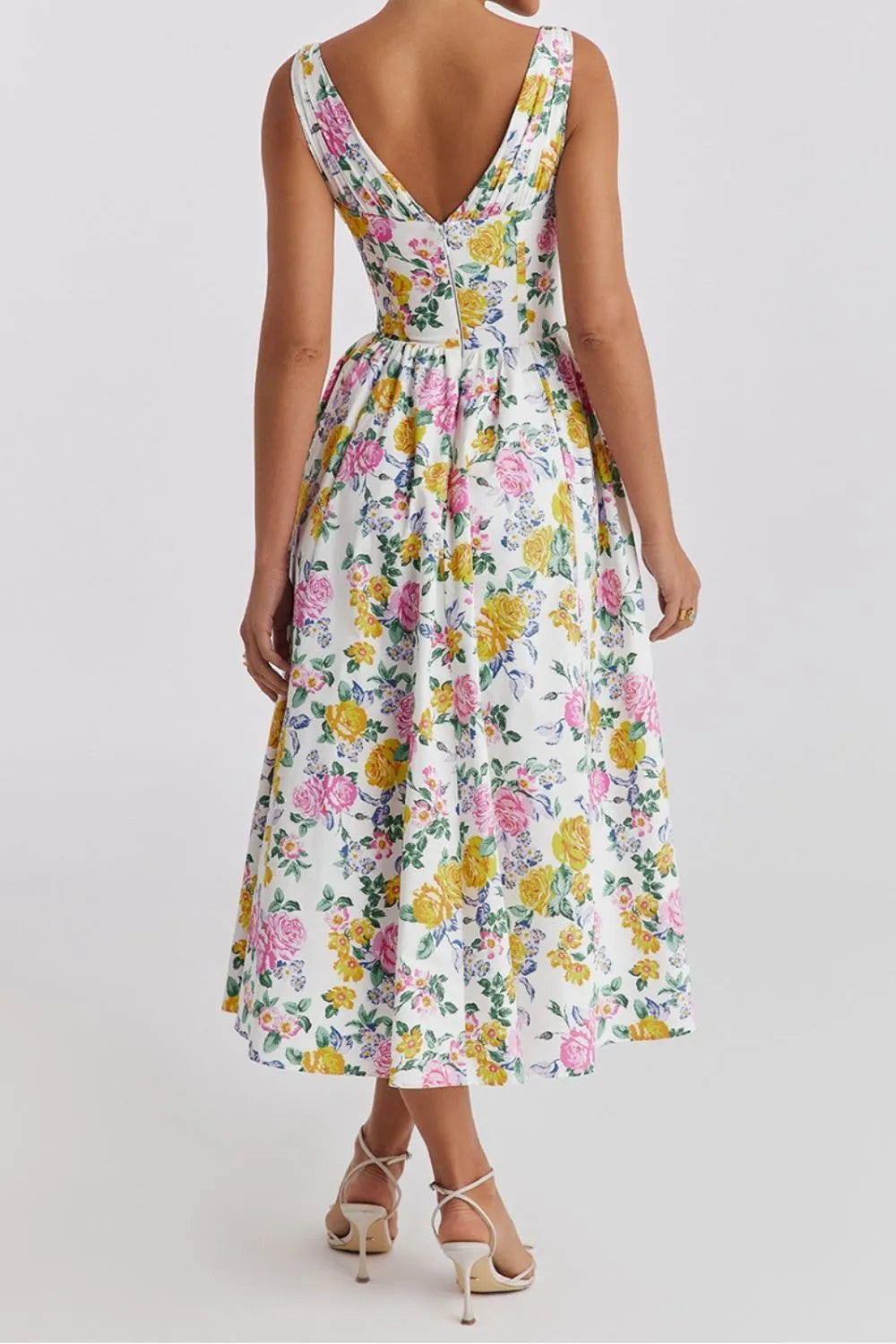 Floral Midi Dress with Pockets.