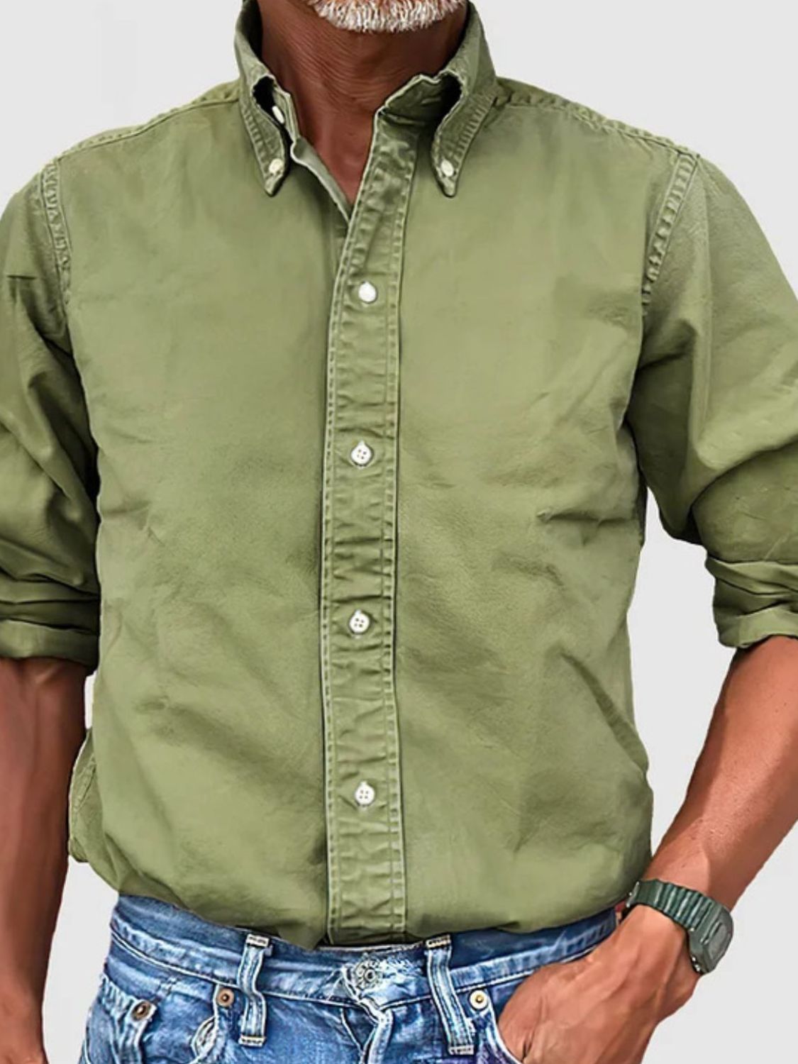 Collared Neck Button Down Shirt.