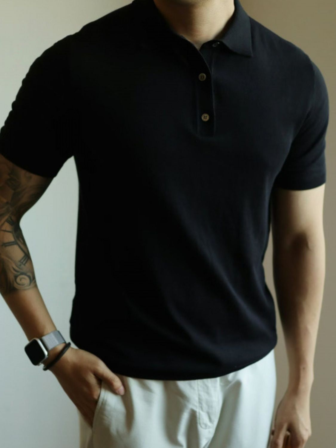 Men's Plus Size Button Detail Short Sleeve Polo.