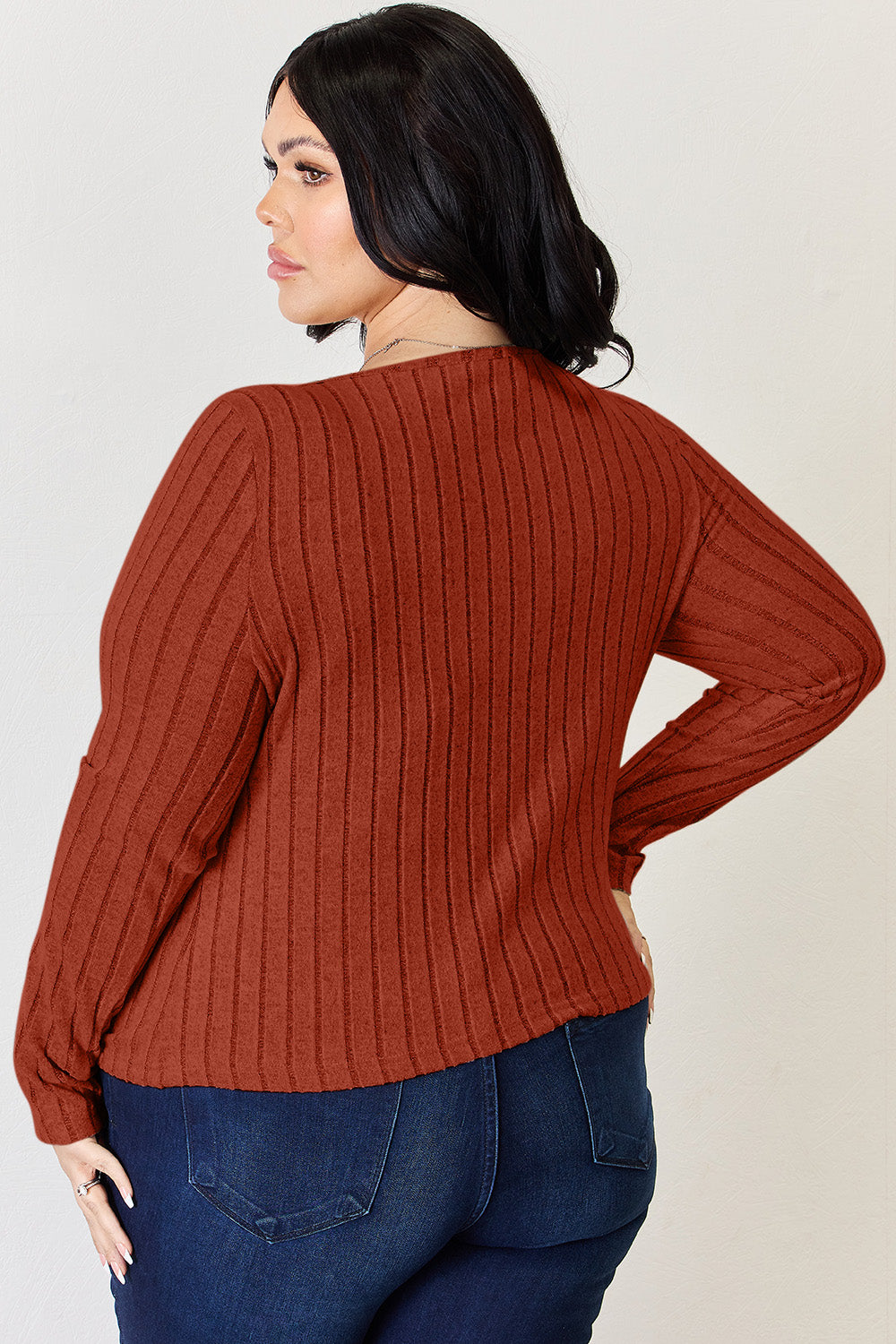 Basic Bae Full Size Ribbed Long Sleeve T-Shirt.