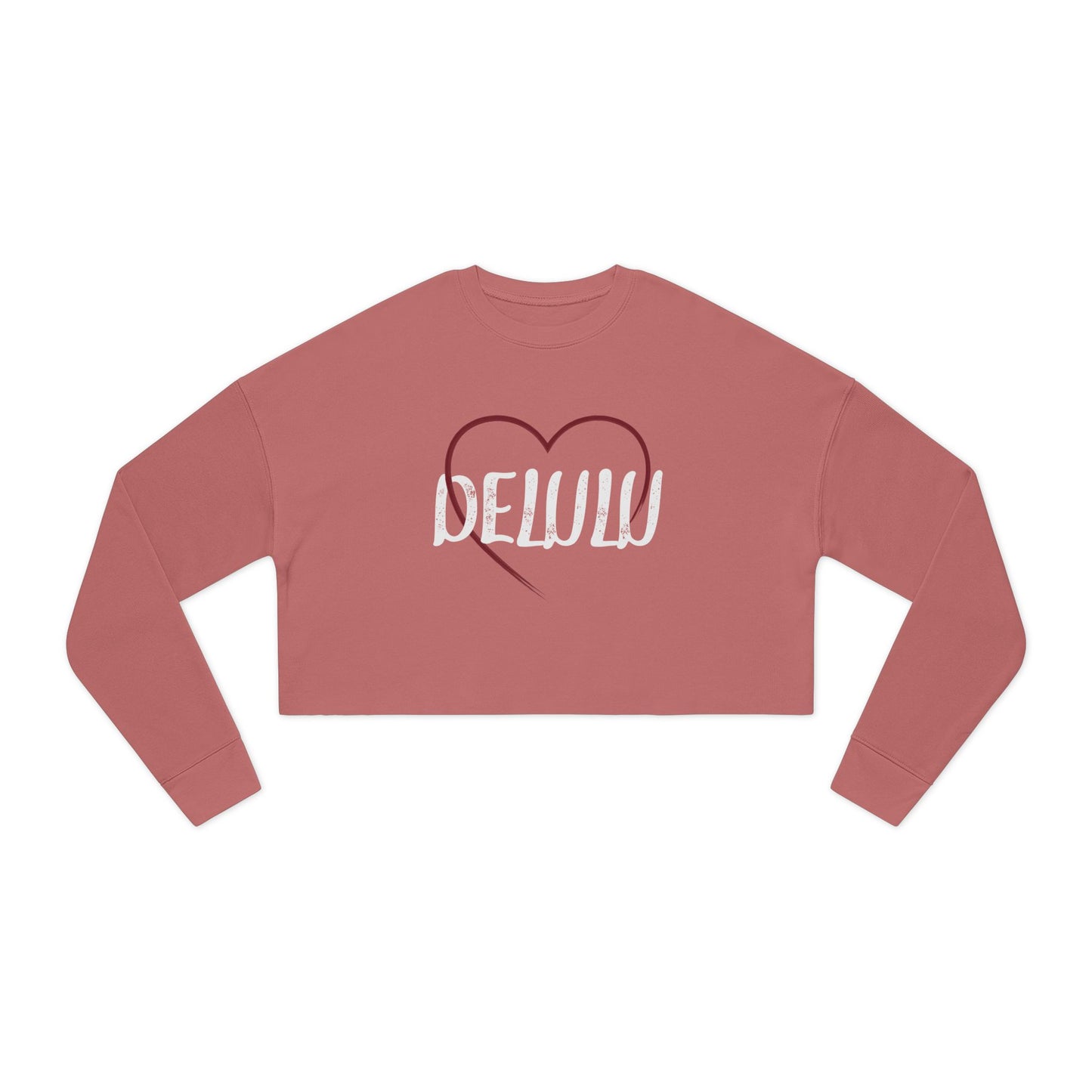 "Delulu" Cropped Crewneck Sweatshirt.