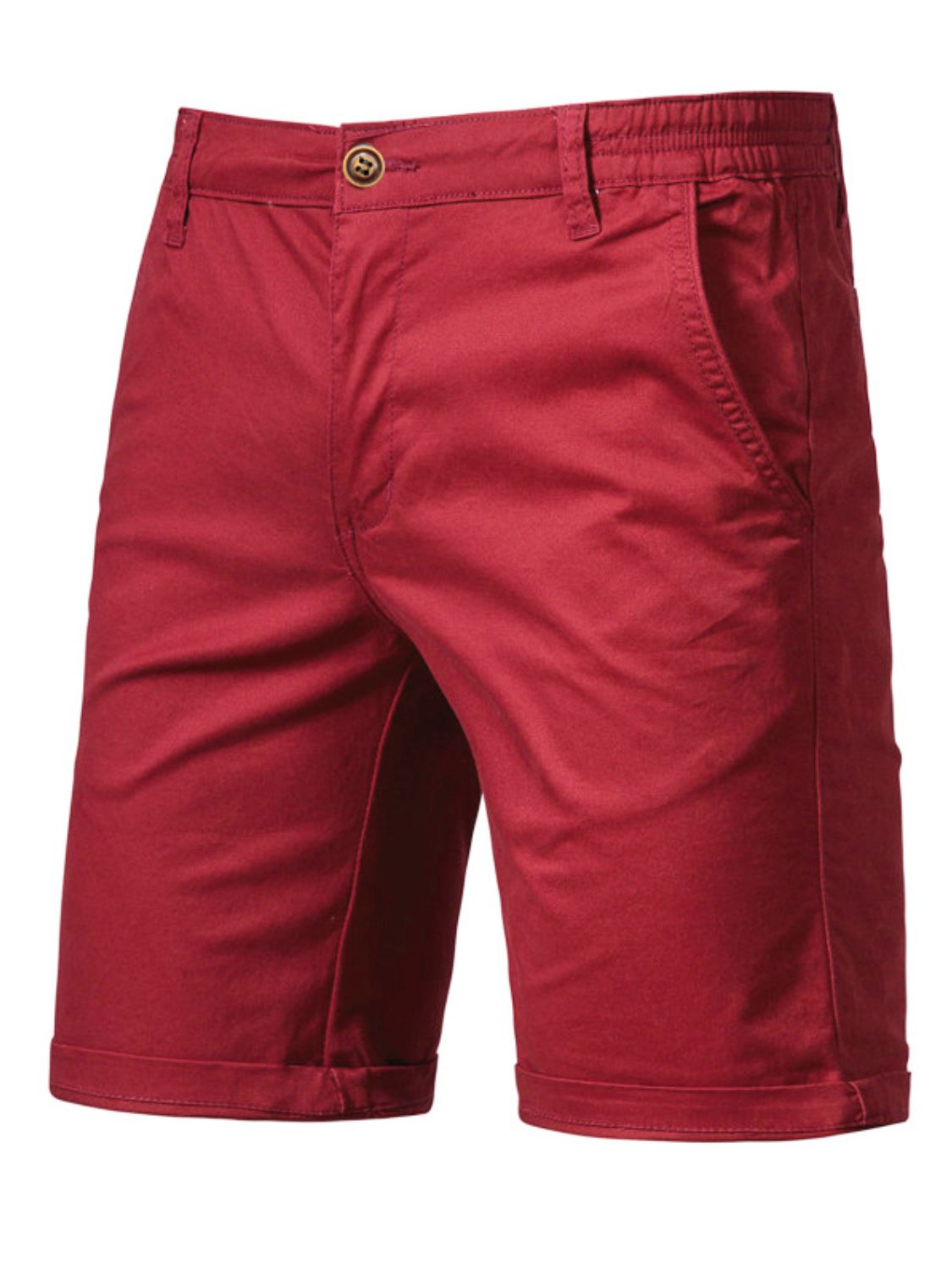 Men's Comfortable Elastic Waist Shorts with Pockets - Casual Essential.