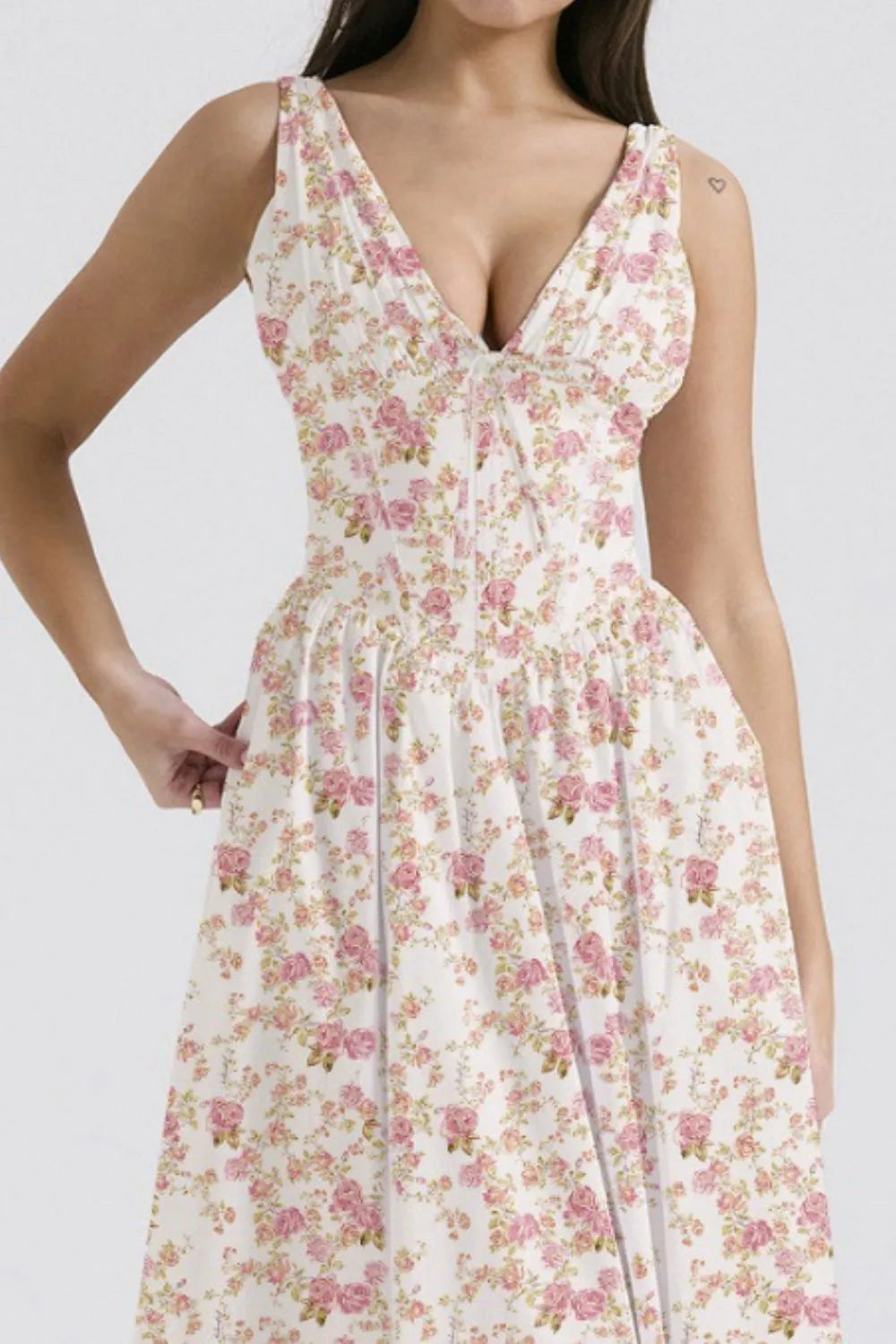 Floral Midi Dress with Pockets.