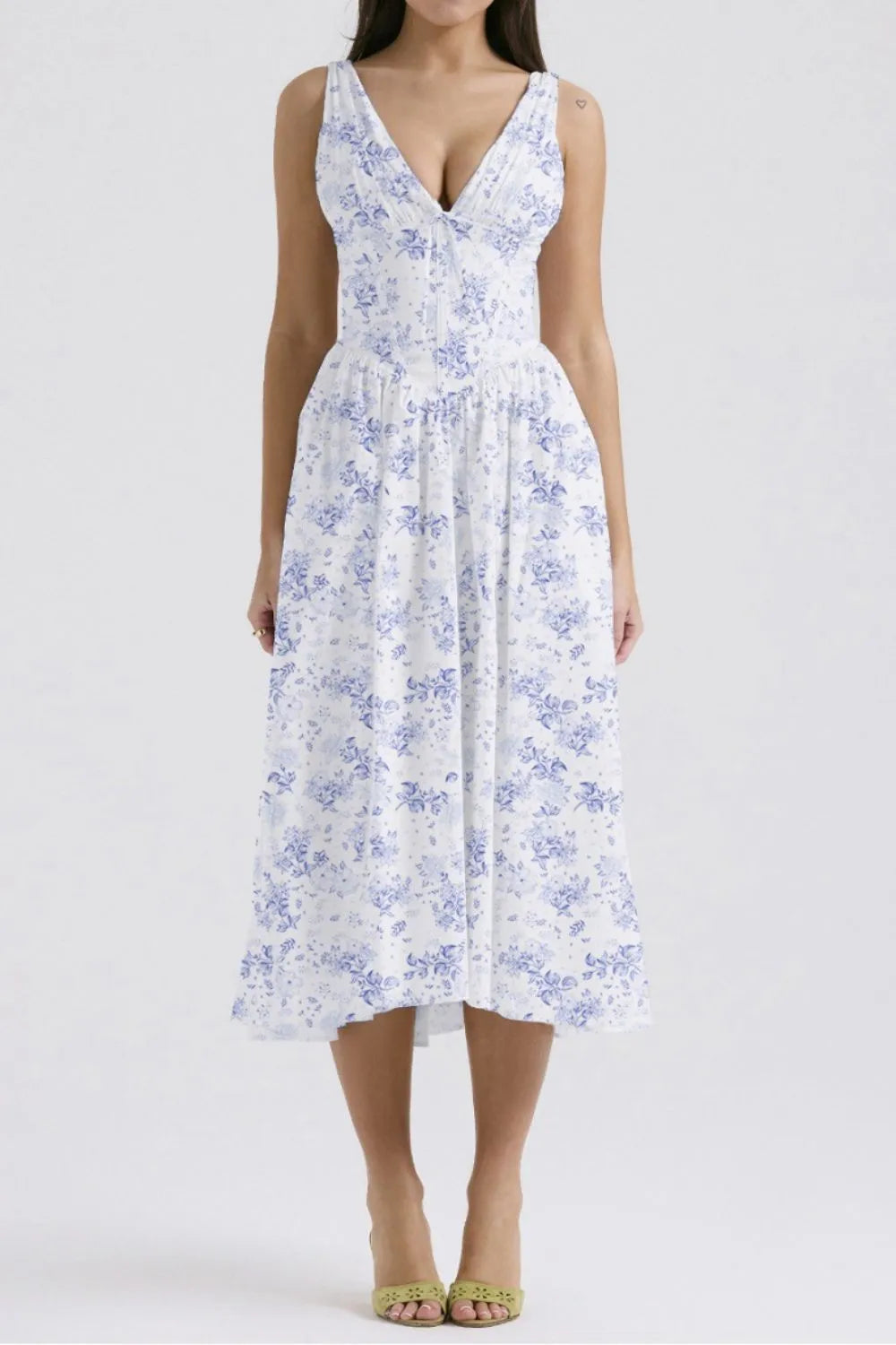 Floral Midi Dress with Pockets.