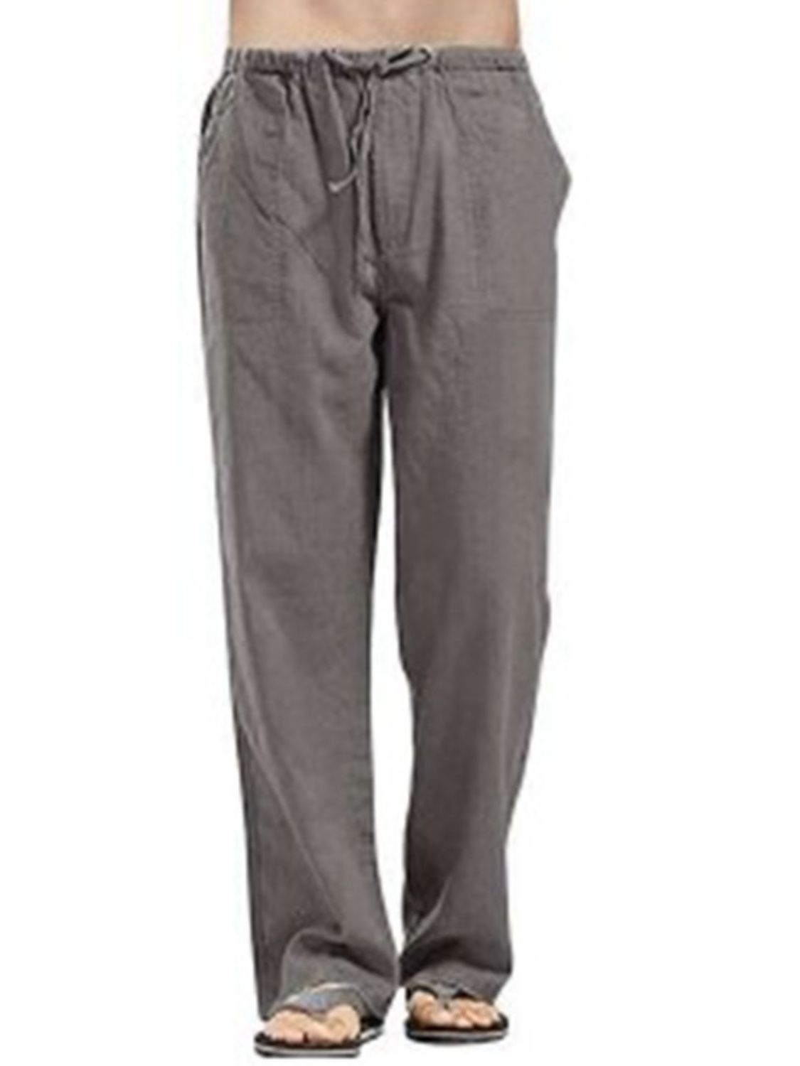 Men's Full Size Drawstring Straight Leg Pants - Plus Size.