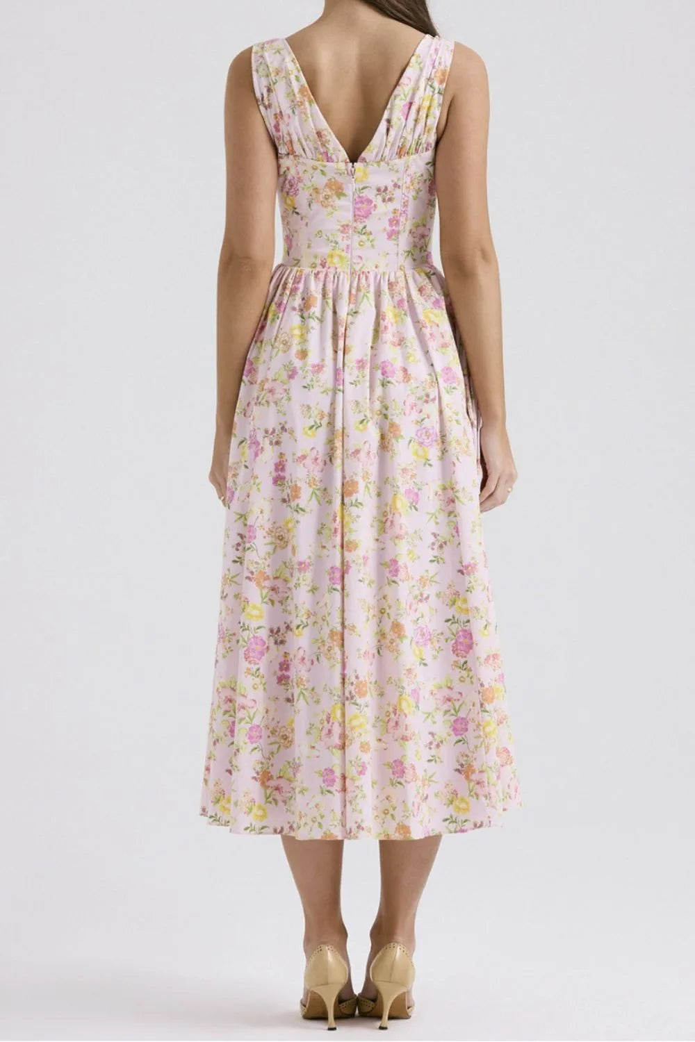Floral Midi Dress with Pockets.