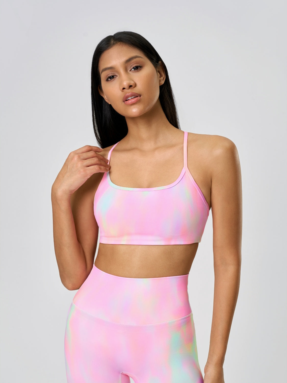 Crisscross Back Active Cami with Detachable Chest Pads - Workout & Yoga Top.