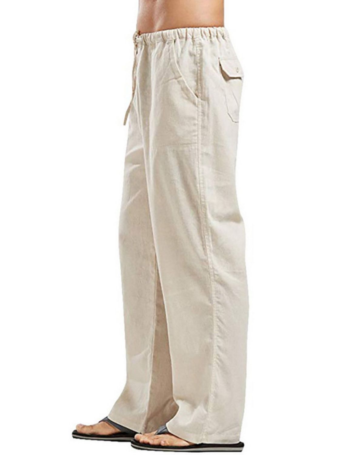 Men's Full Size Drawstring Straight Leg Pants - Plus Size.