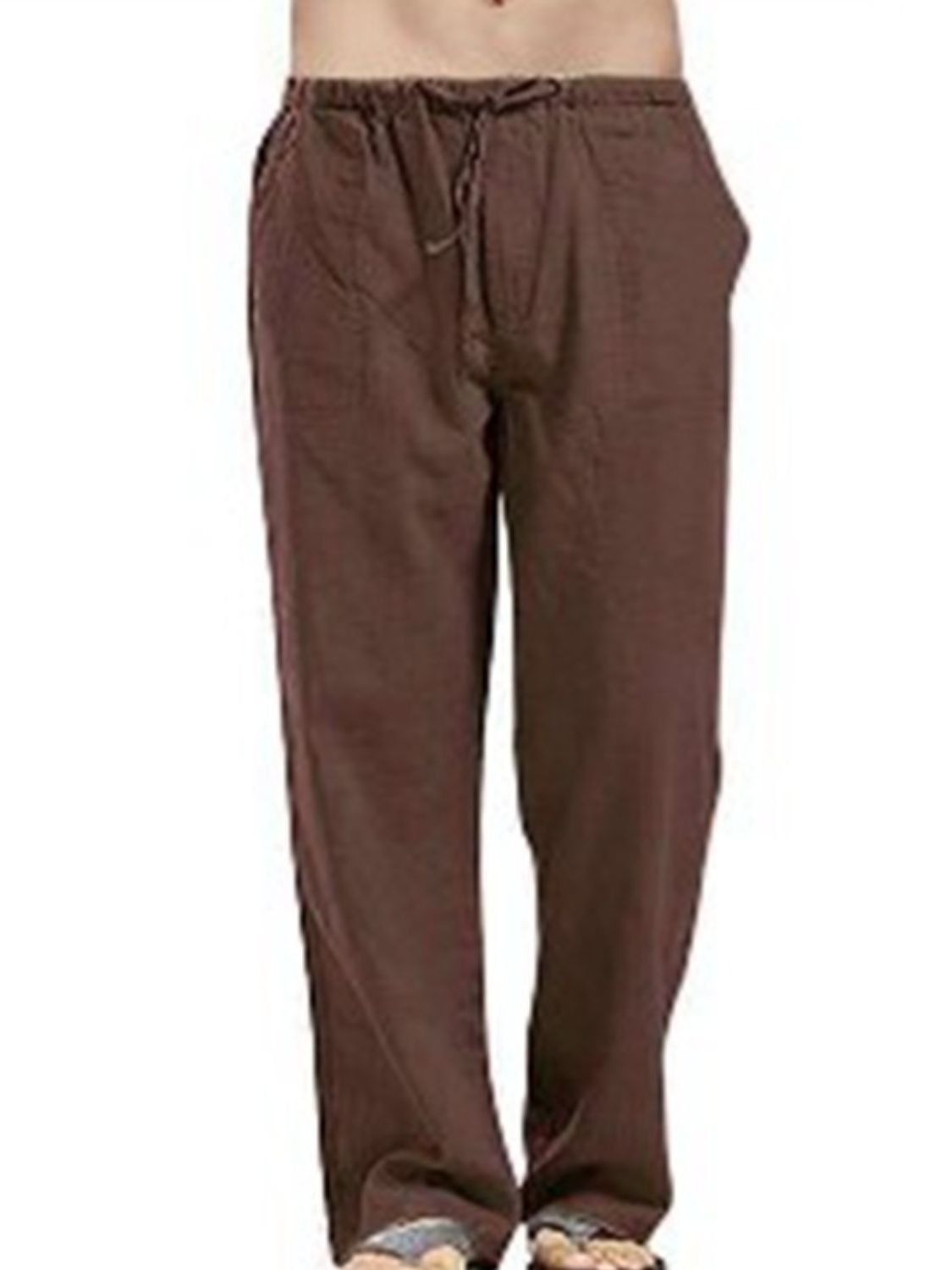Men's Full Size Drawstring Straight Leg Pants - Plus Size.