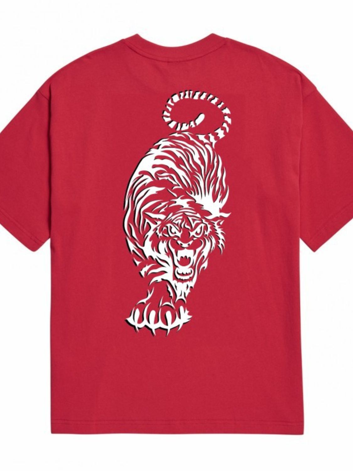 Men's Tiger Round Neck Short Sleeve T-Shirt.
