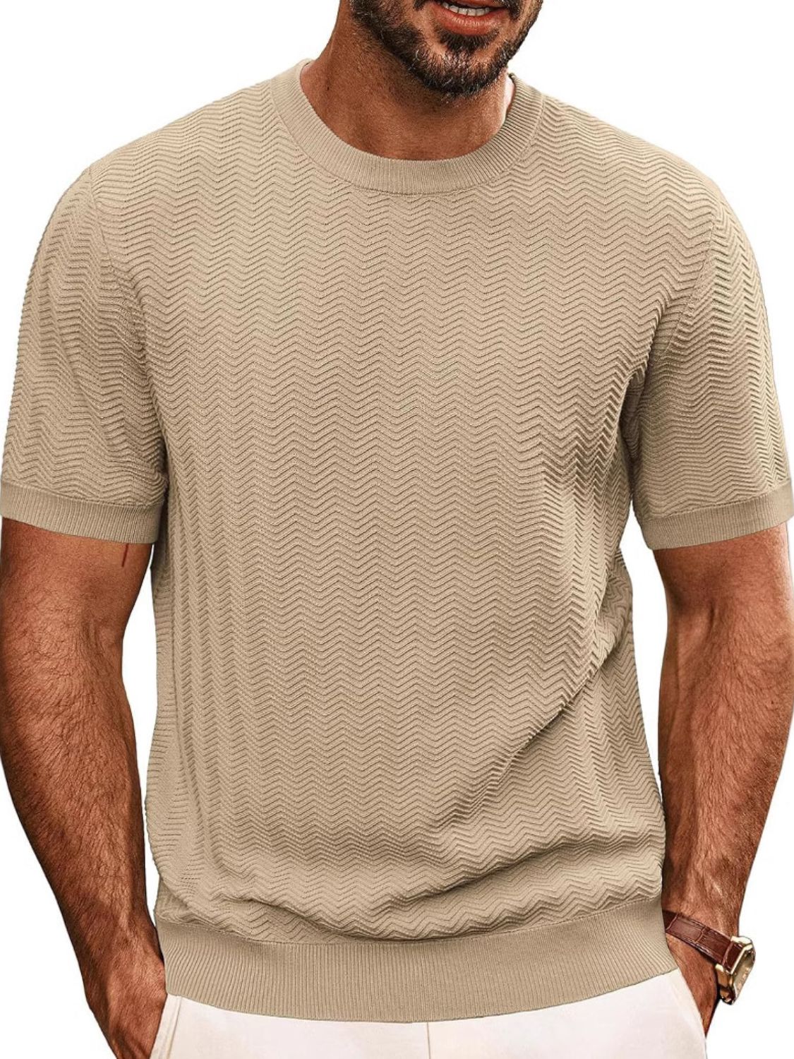 Men's Classic Round Neck T-Shirt - Plus Size Comfort.