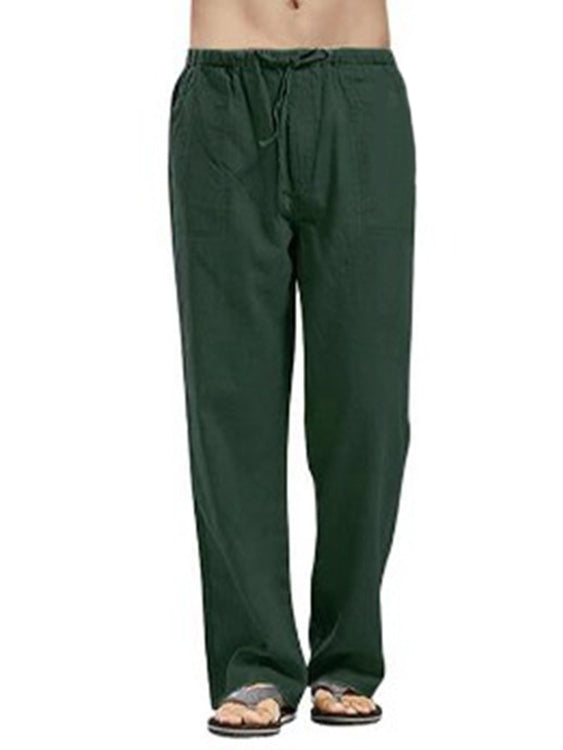 Men's Full Size Drawstring Straight Leg Pants - Plus Size.