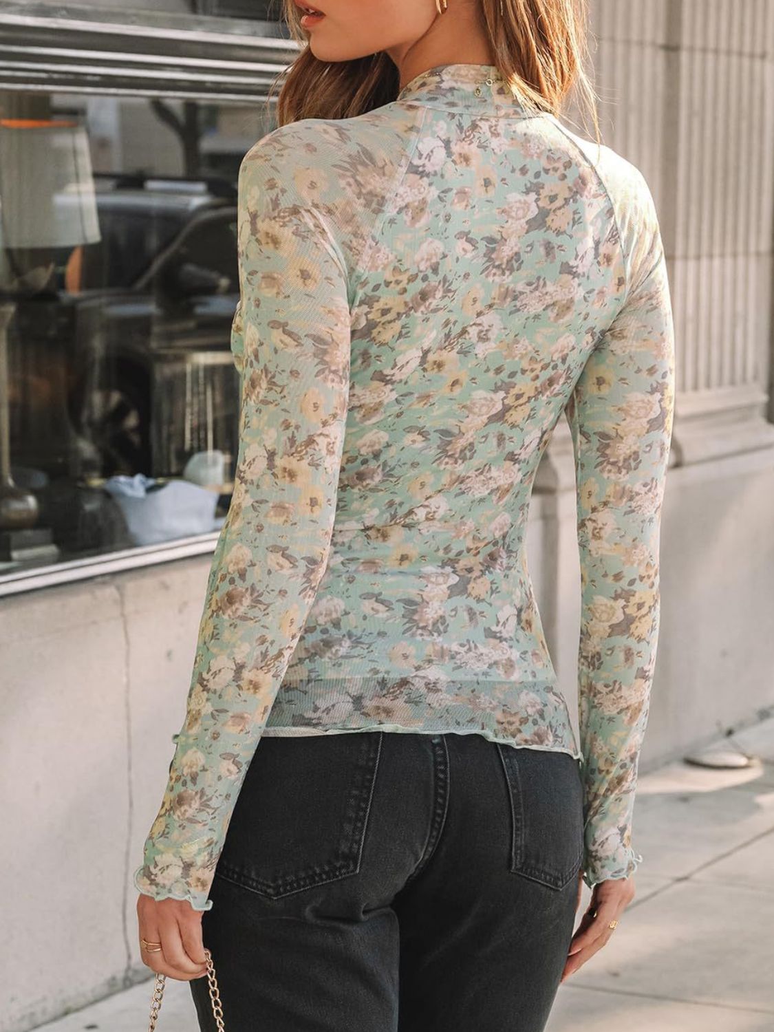 Vibrant Floral Long Sleeve Tee - Elevate Your Style.