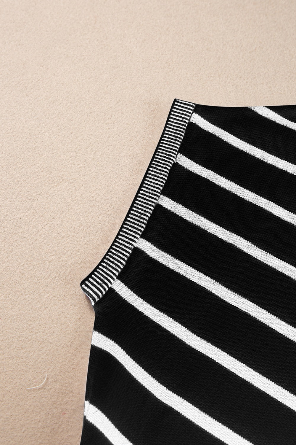 Classic Striped Short Sleeve Knit Top - Timeless Versatility.