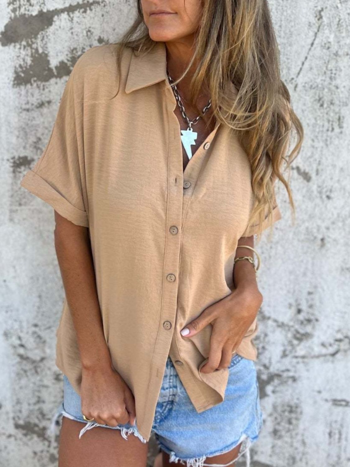 Button Down Short Sleeve Shirt.