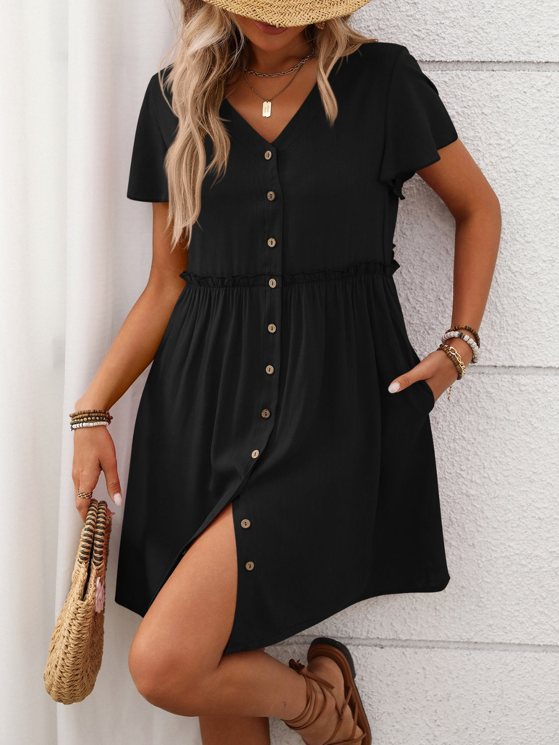 Flutter Sleeve Dress - Effortlessly Chic.