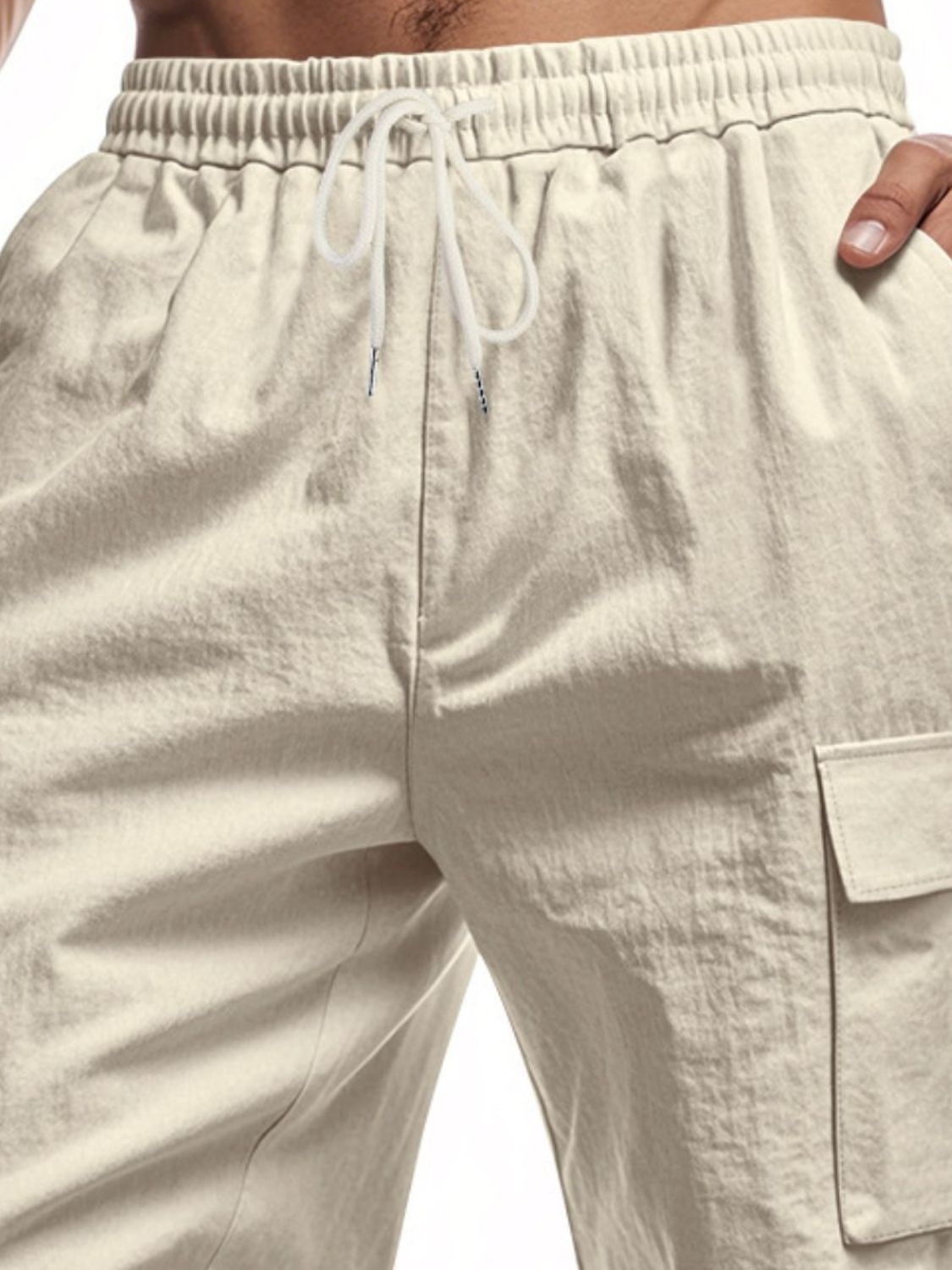 Men's Cargo Pocket Drawstring Shorts - Plus Size Comfort.