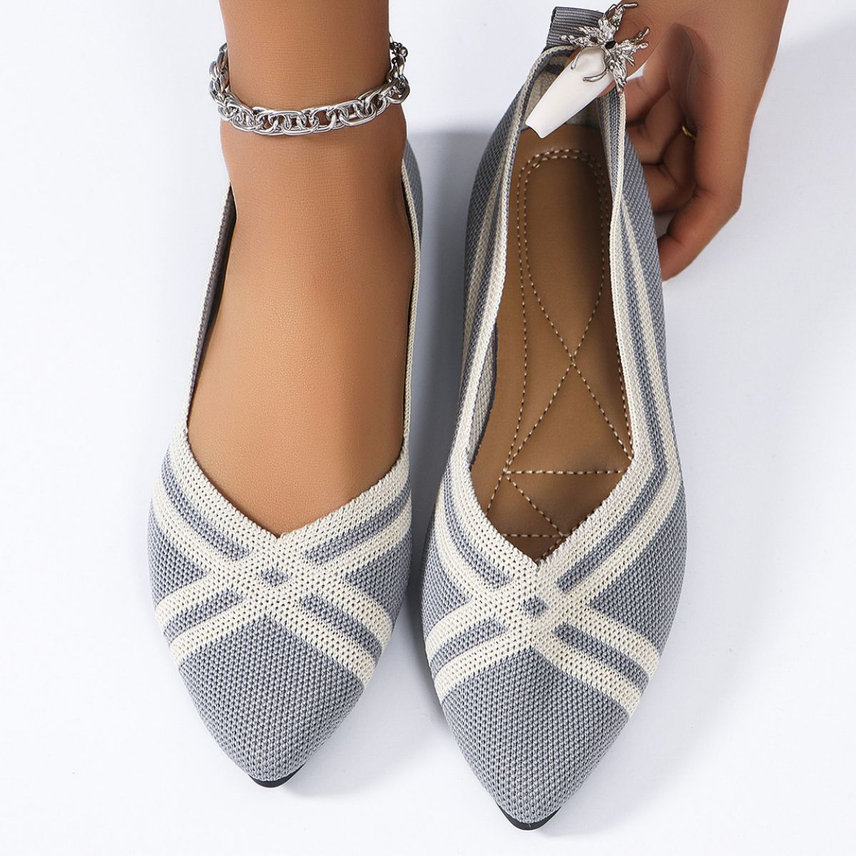 Step into Style with Point Toe Flats Slip-Ons.