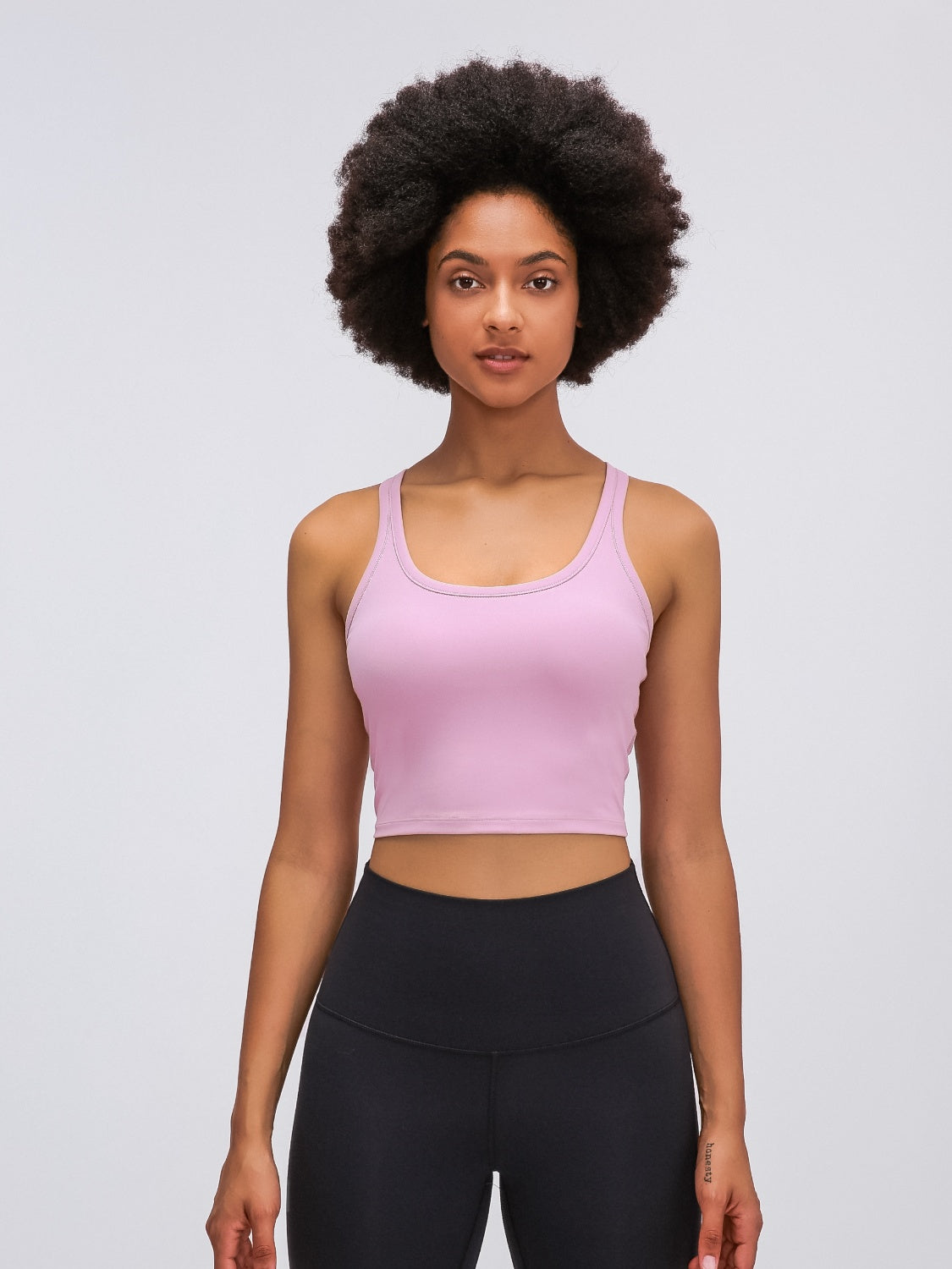 Millennia Scoop Neck Active Tank with Detachable Chest Pads.