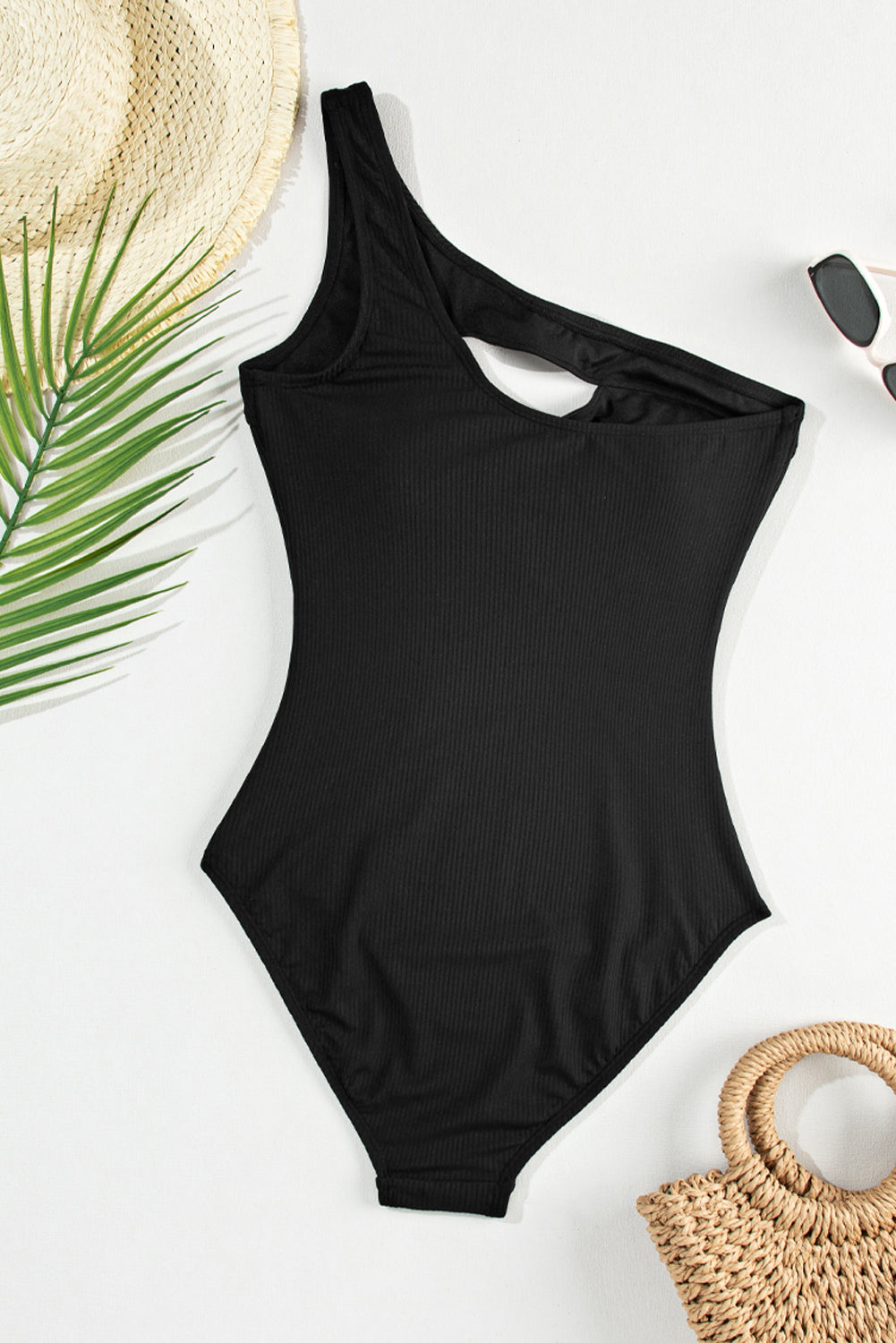 Sizzling Cutout One Shoulder Sleeveless One-Piece Swimwear.