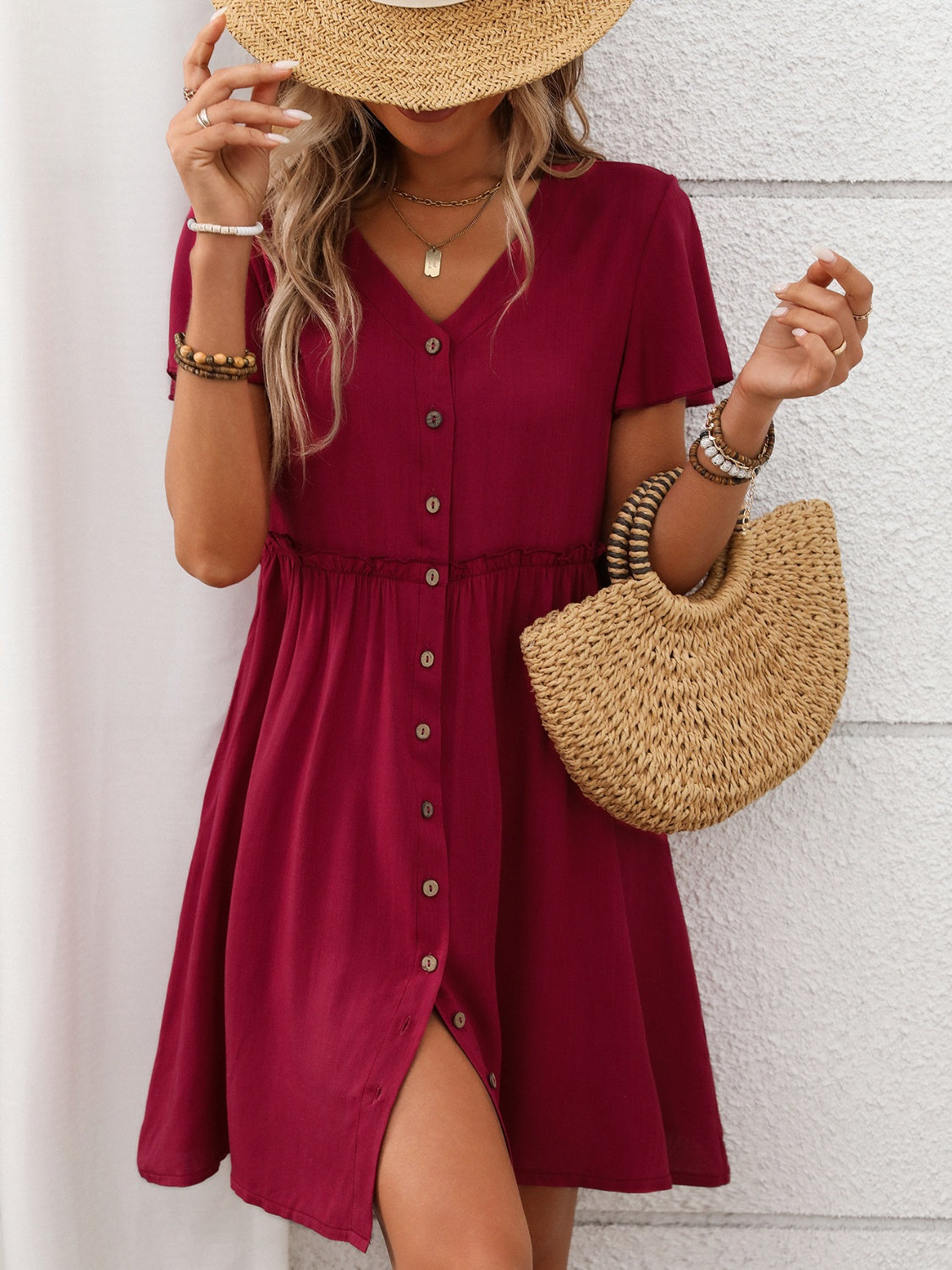 Flutter Sleeve Dress - Effortlessly Chic.
