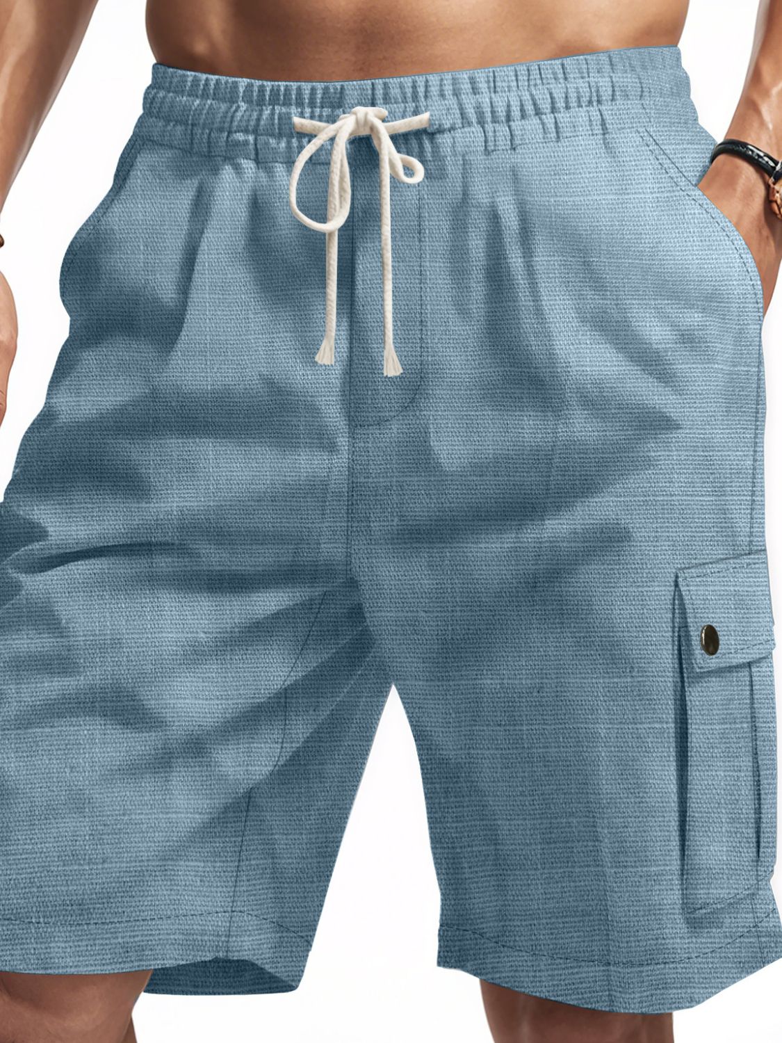 Men's Comfortable Drawstring Shorts with Pockets - Plus Size.