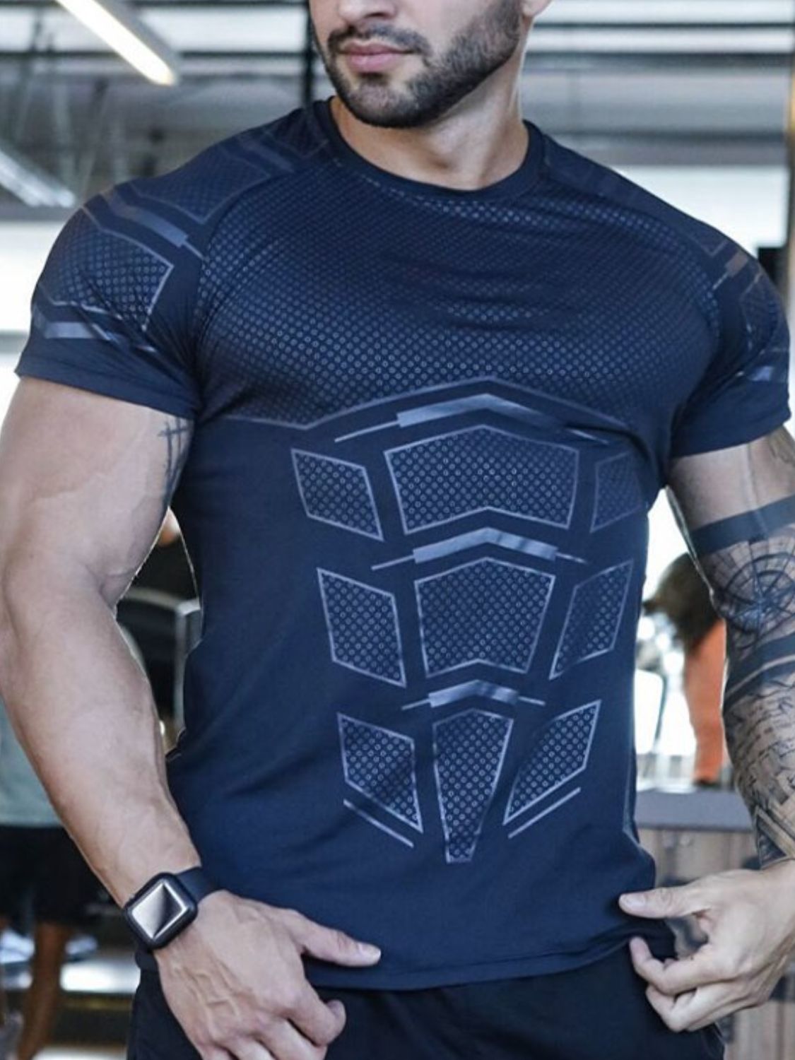 Men's Workout Round Neck Short Sleeve T-Shirt.