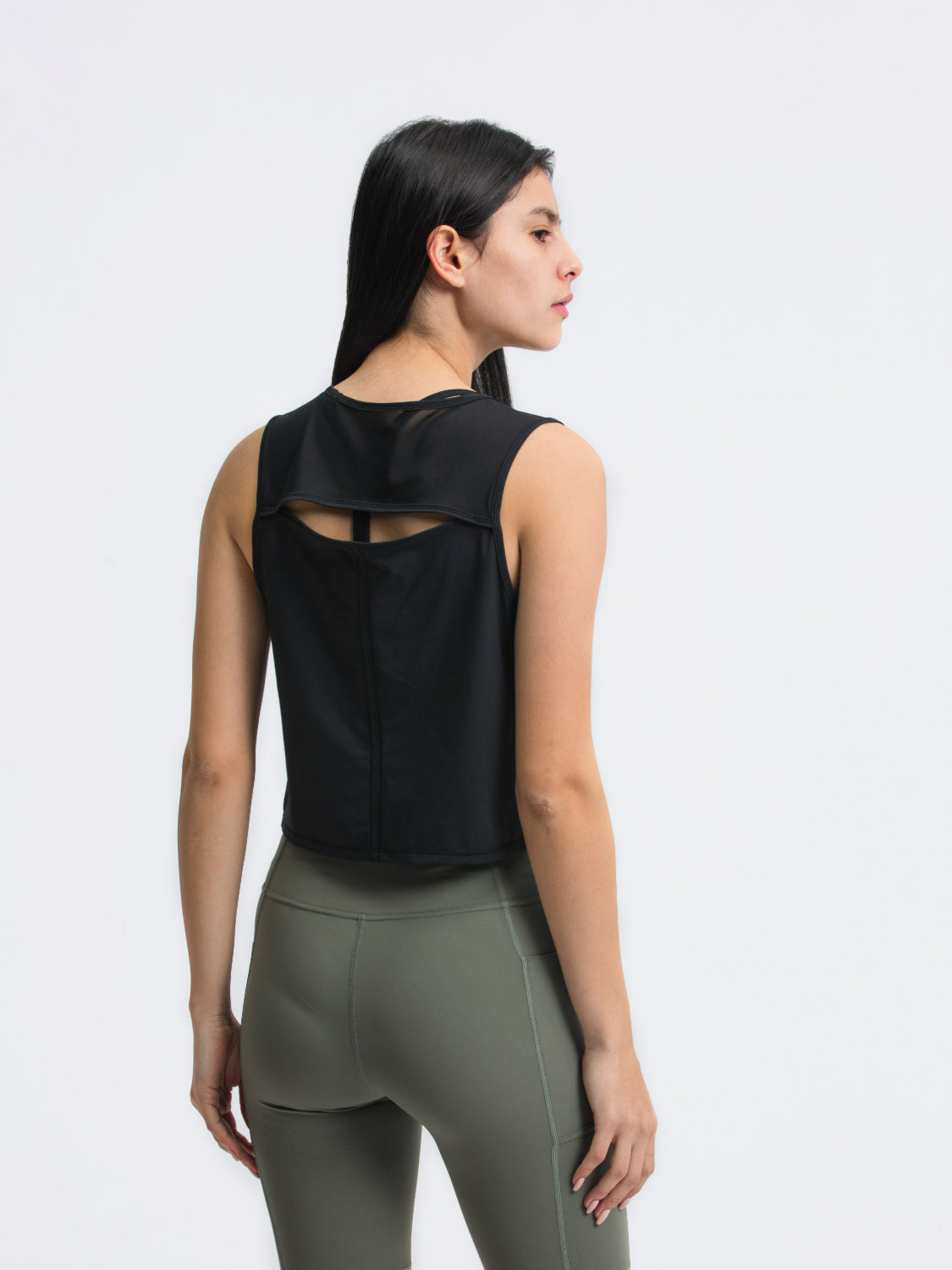 Millennia Round Neck Cropped Active Tank.