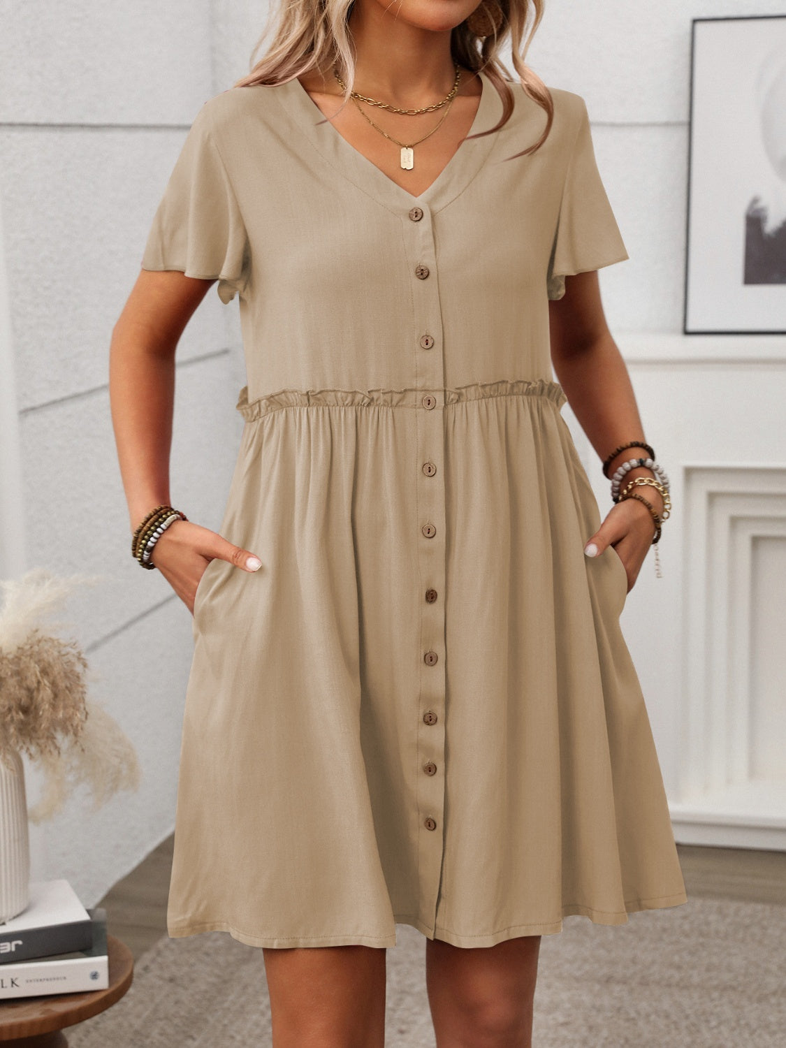 Flutter Sleeve Dress - Effortlessly Chic.