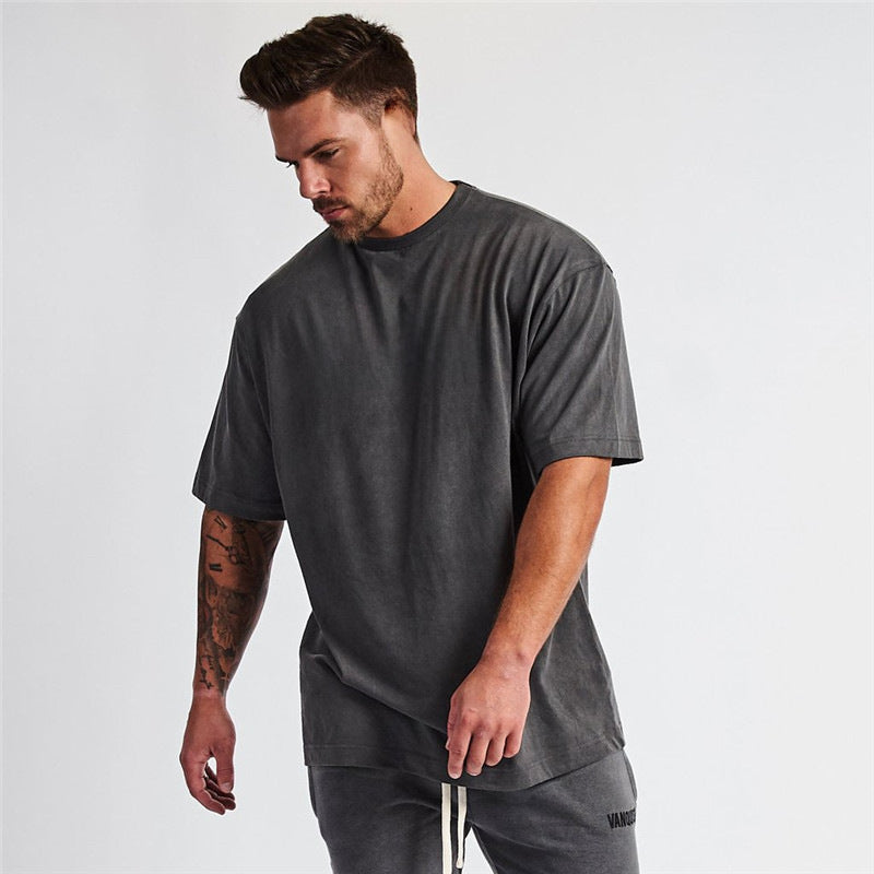 Men's "VANQUISH" Cotton-Blend Round Neck Half Sleeve T-Shirt