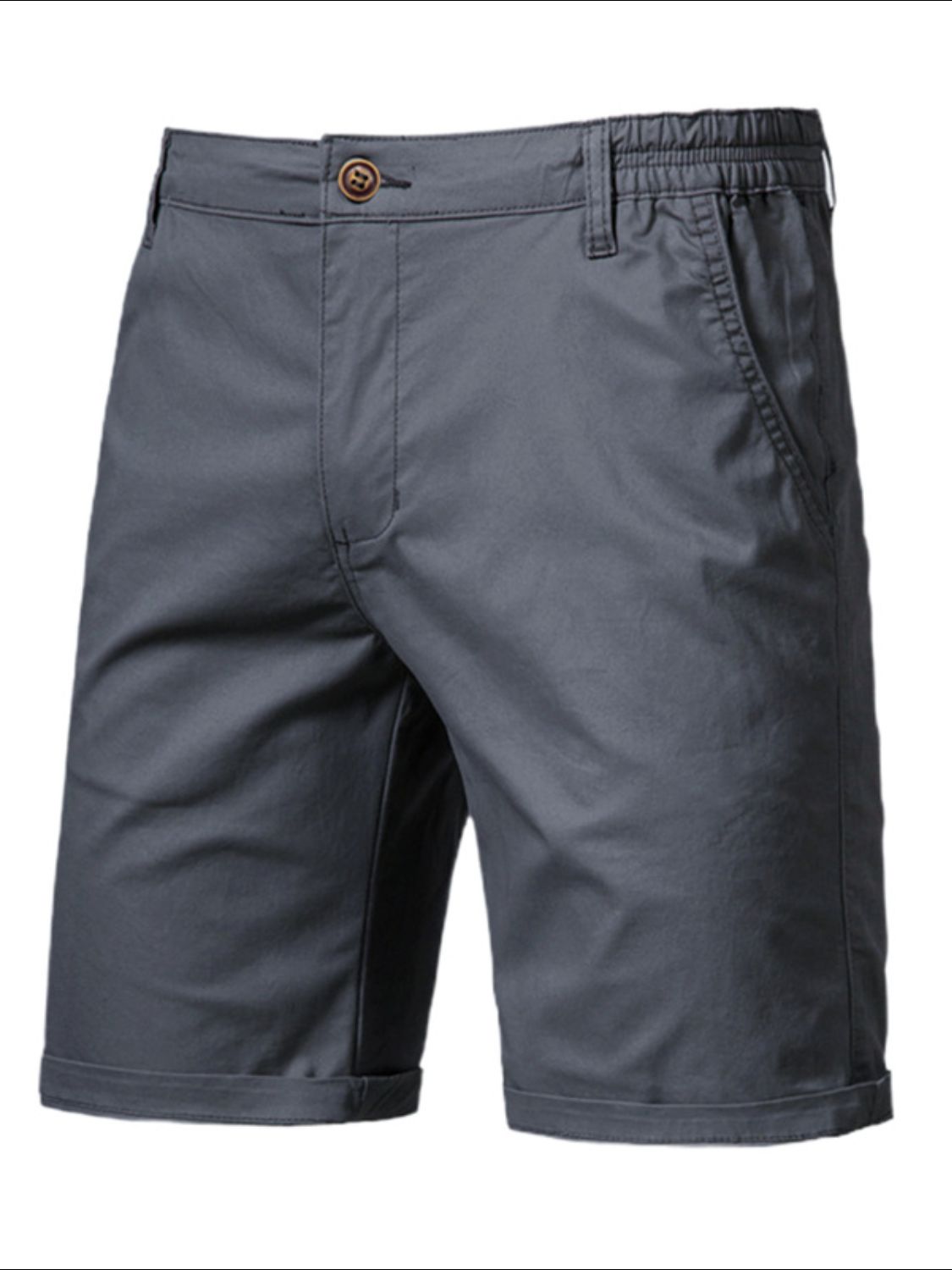 Men's Comfortable Elastic Waist Shorts with Pockets - Casual Essential.